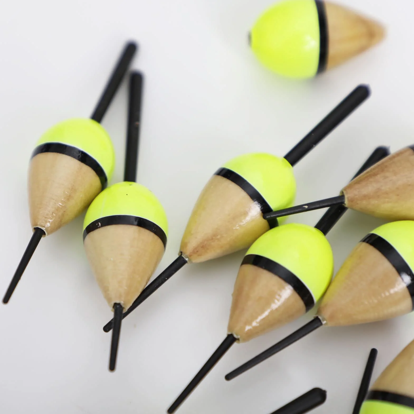 Flotadores de Pesca de Madera de Tung Bobbers Ultraligero Flotador
