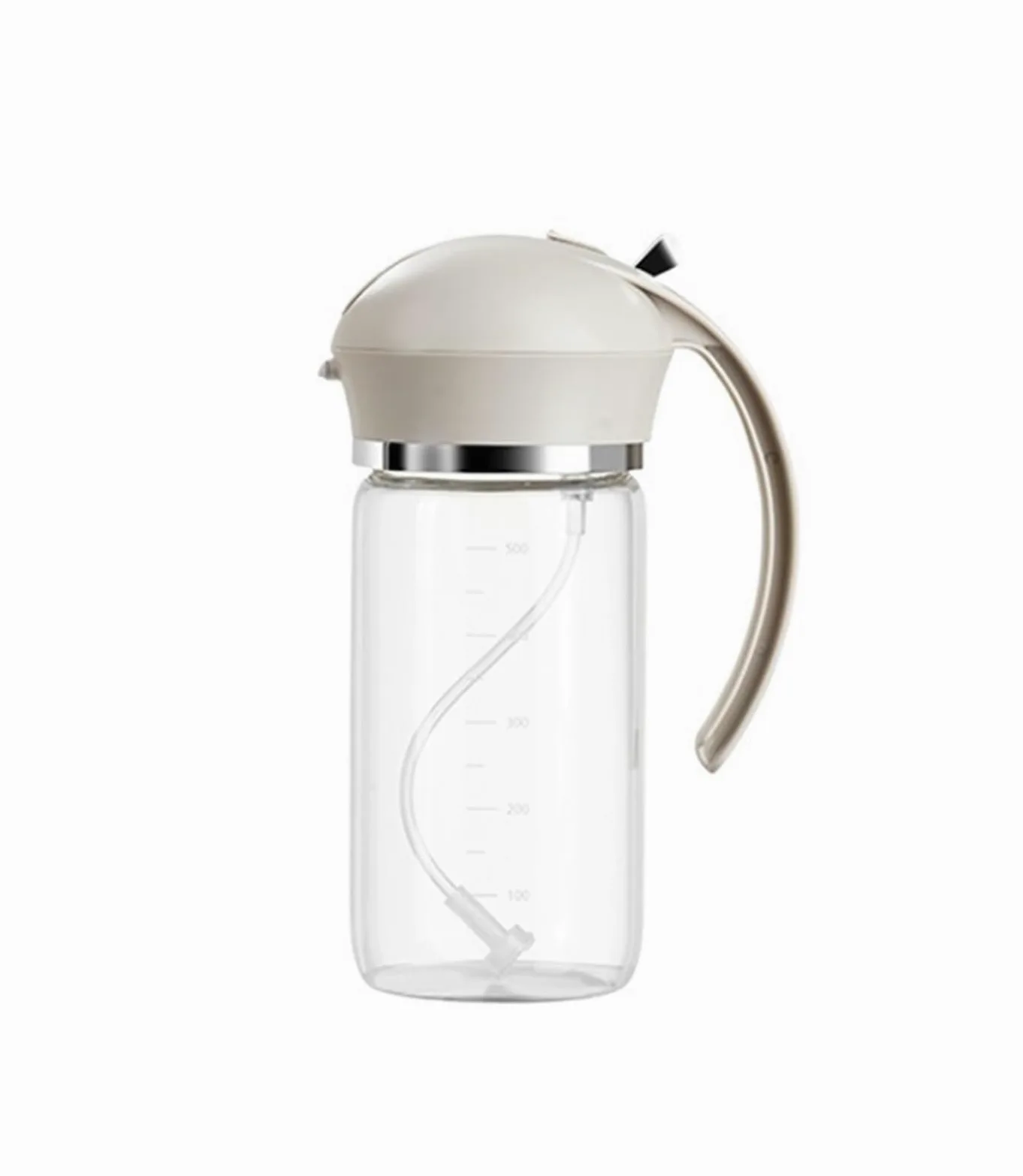 Pulverizador de aceite oliva vidrio | multicolor 550ml for cocinar freír ensaladas asar: pulverizador de aceite(Beige)