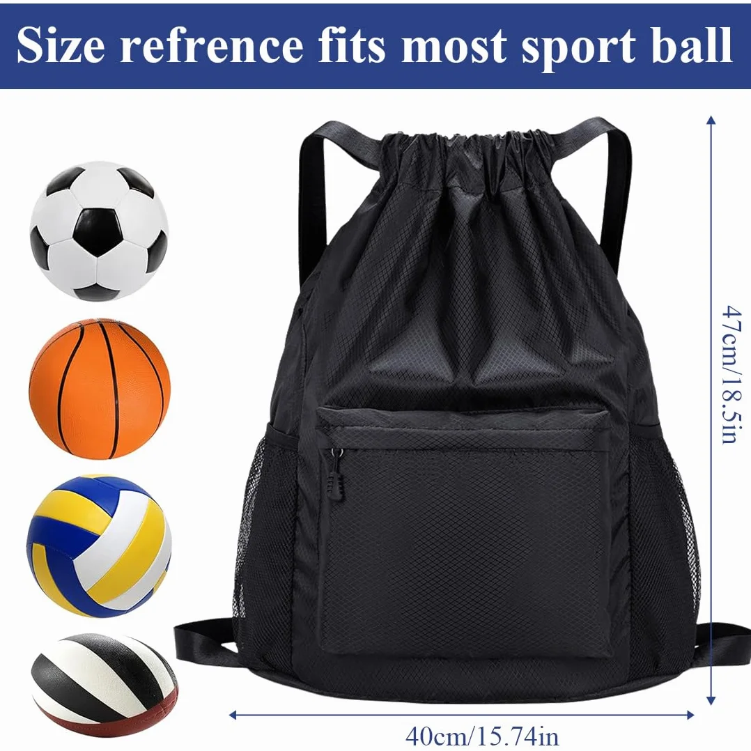 Mochila De Fútbol Y Baloncesto, Bolsa De Malla Con Mosquetón