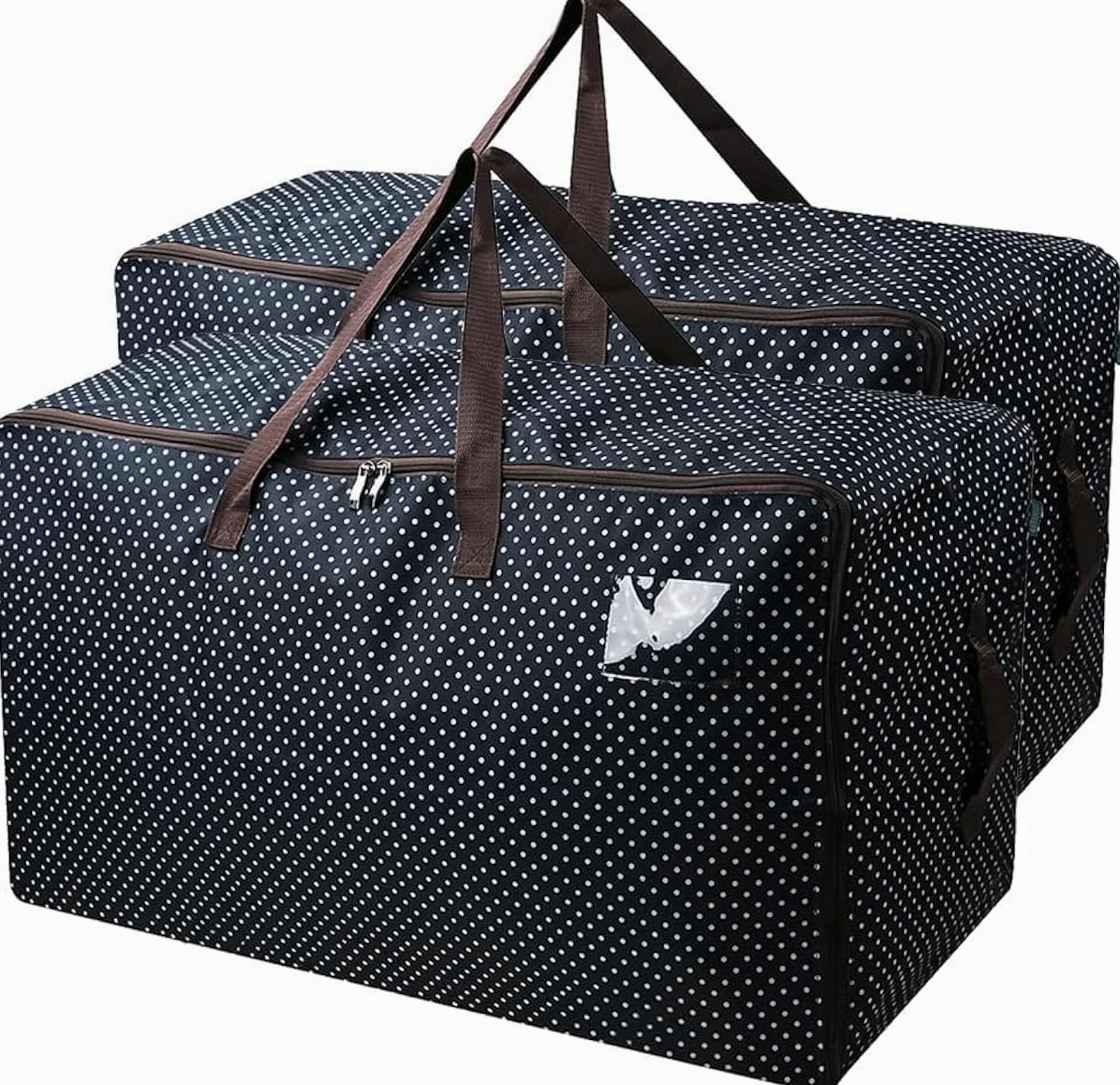 Pack de 2 bolsas de viaje de gran tamaño, bolsas grandes para el viaje, Punto azul
