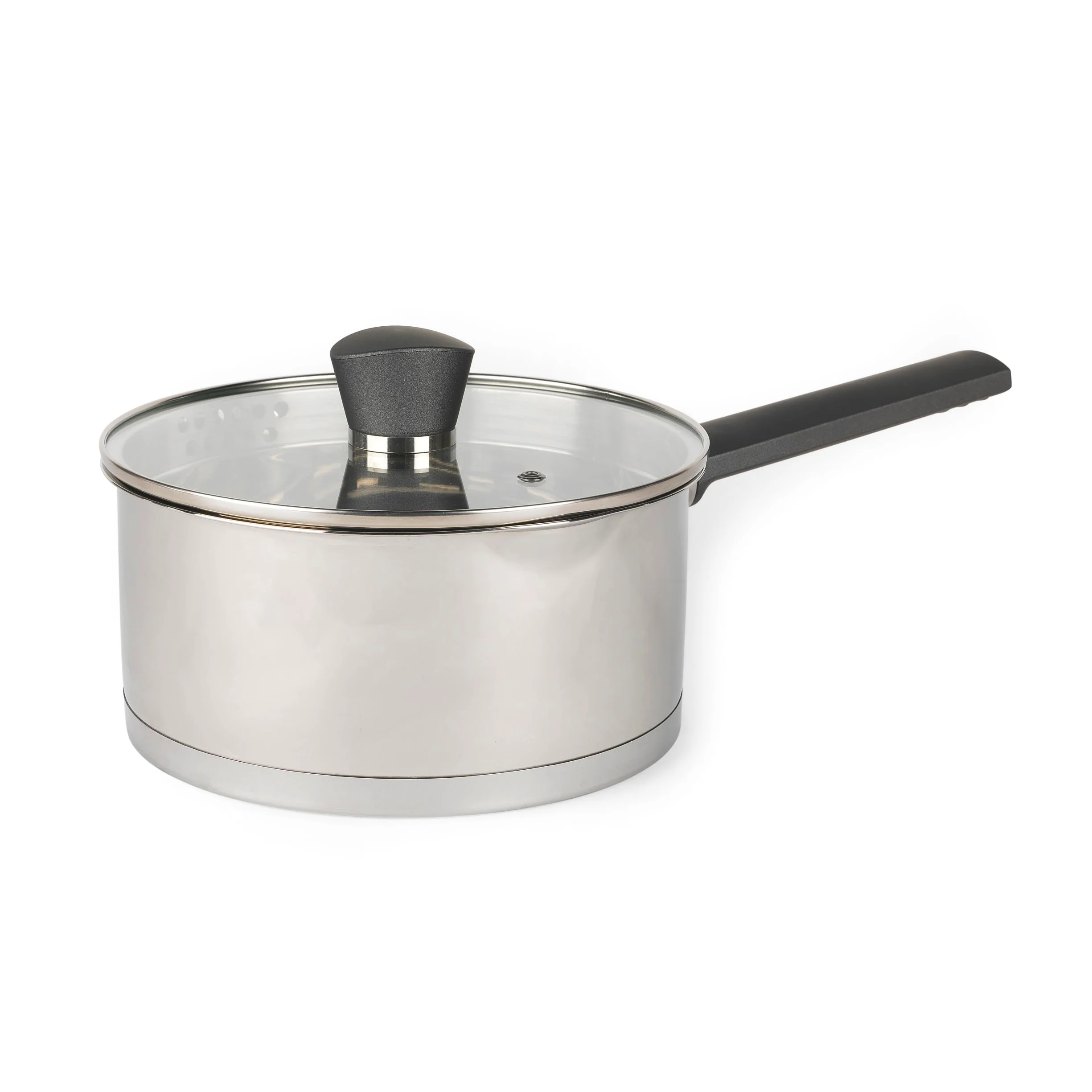 Russell Hobbs RH01164EU Excellence Cazo Con Tapa - 20 cm, Hecho De Acero Inoxidable Y Acabado Con Pulido Espejo, Apto Para Placas De Inducción Y Lavavajillas, Tapa De Vidrio, Libre De PFOA