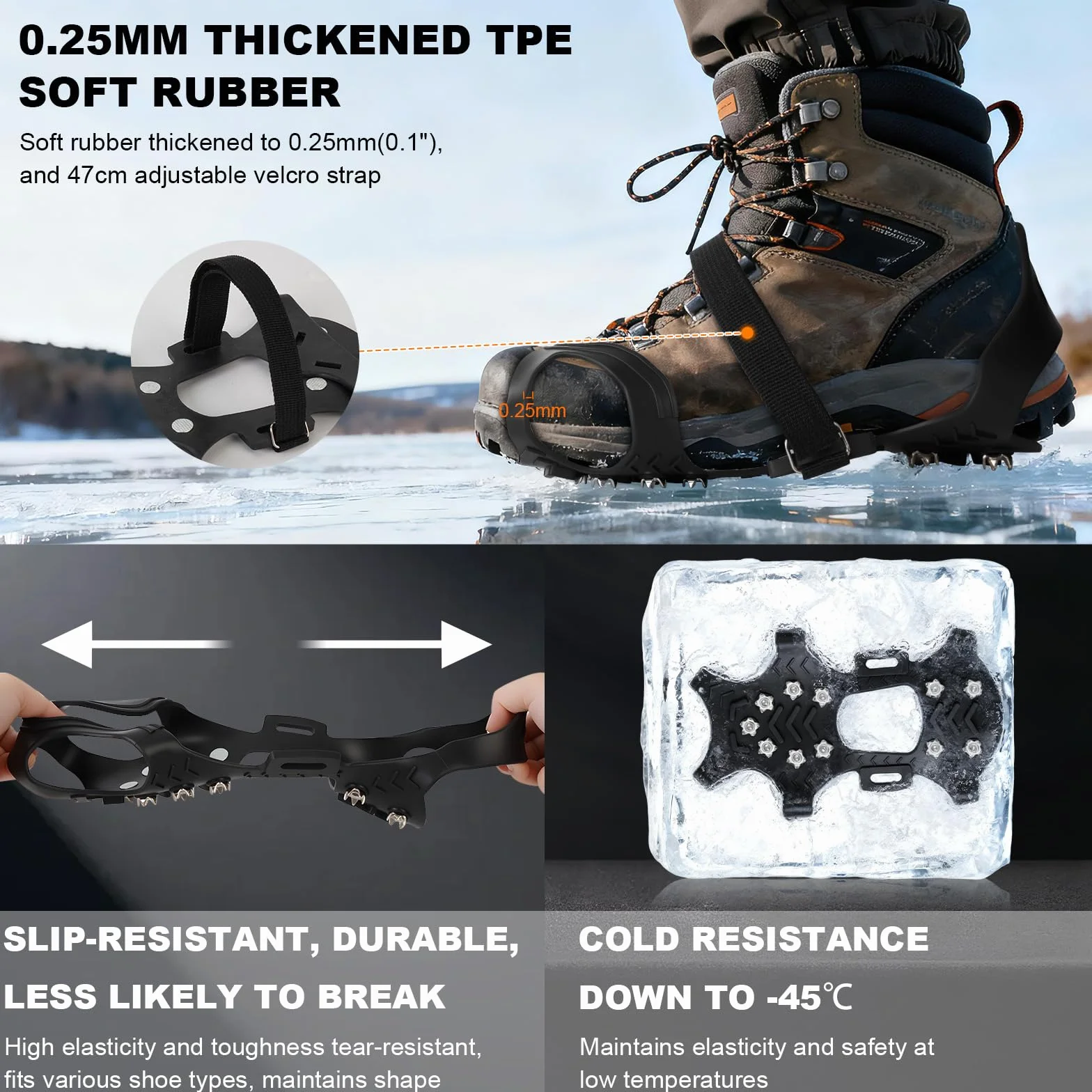 Crampones Nieve Hielo 11 Dientes Ligeros para Caminar Correr Alpinismo Invierno Senderismo