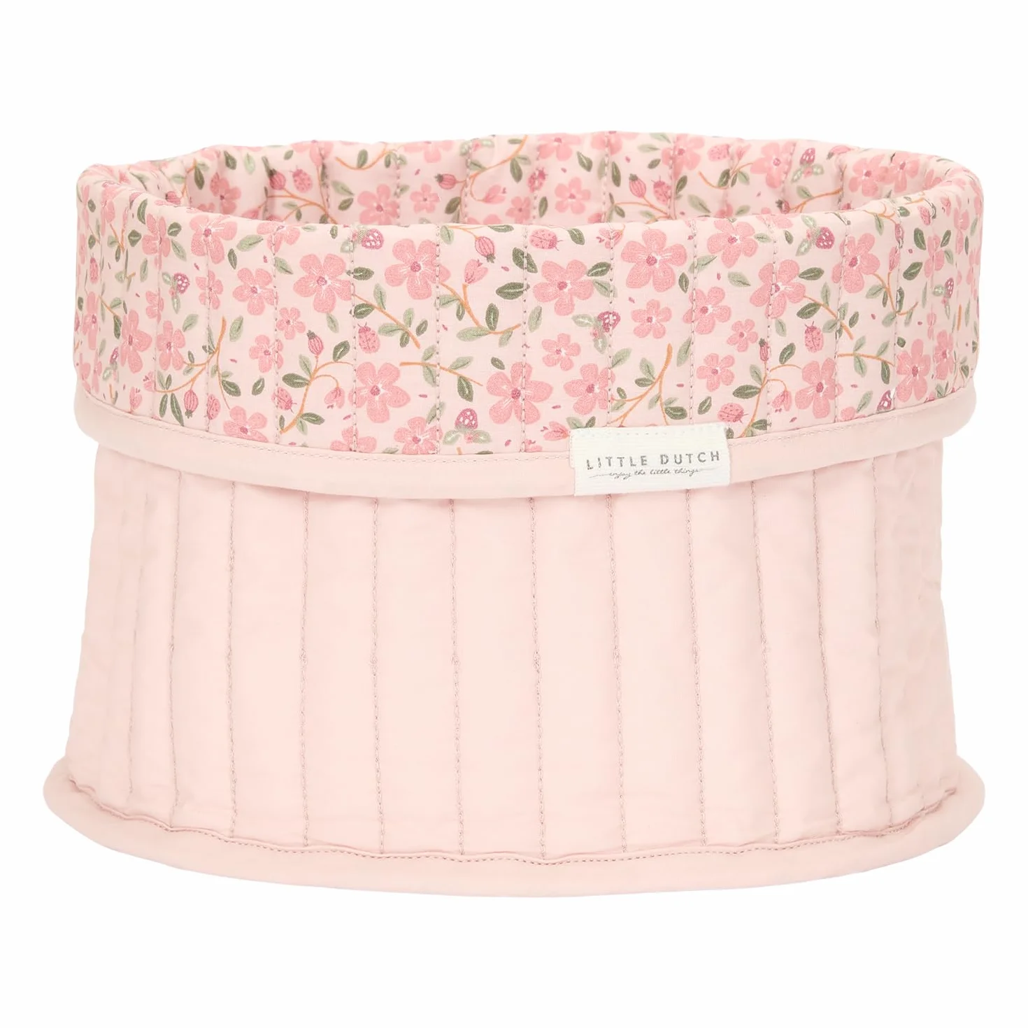 Little Dutch Cesta organizador para cambiador de bebé reversible redonda rosa jardín de hadas