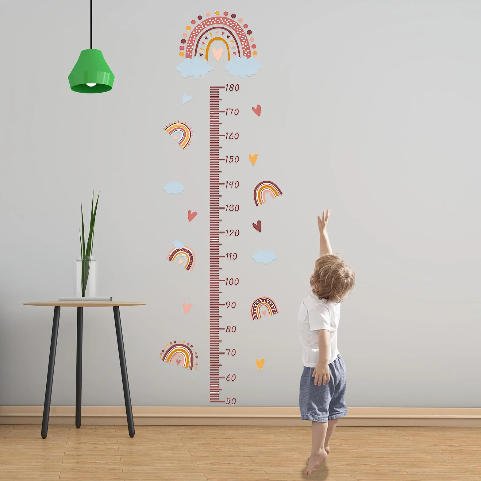 Medidor Niños Pared Tabla Crecimiento YIDM Altura Impermeable Autoadhesivo Infantil Decorar Dormitorio (Arcoíris)