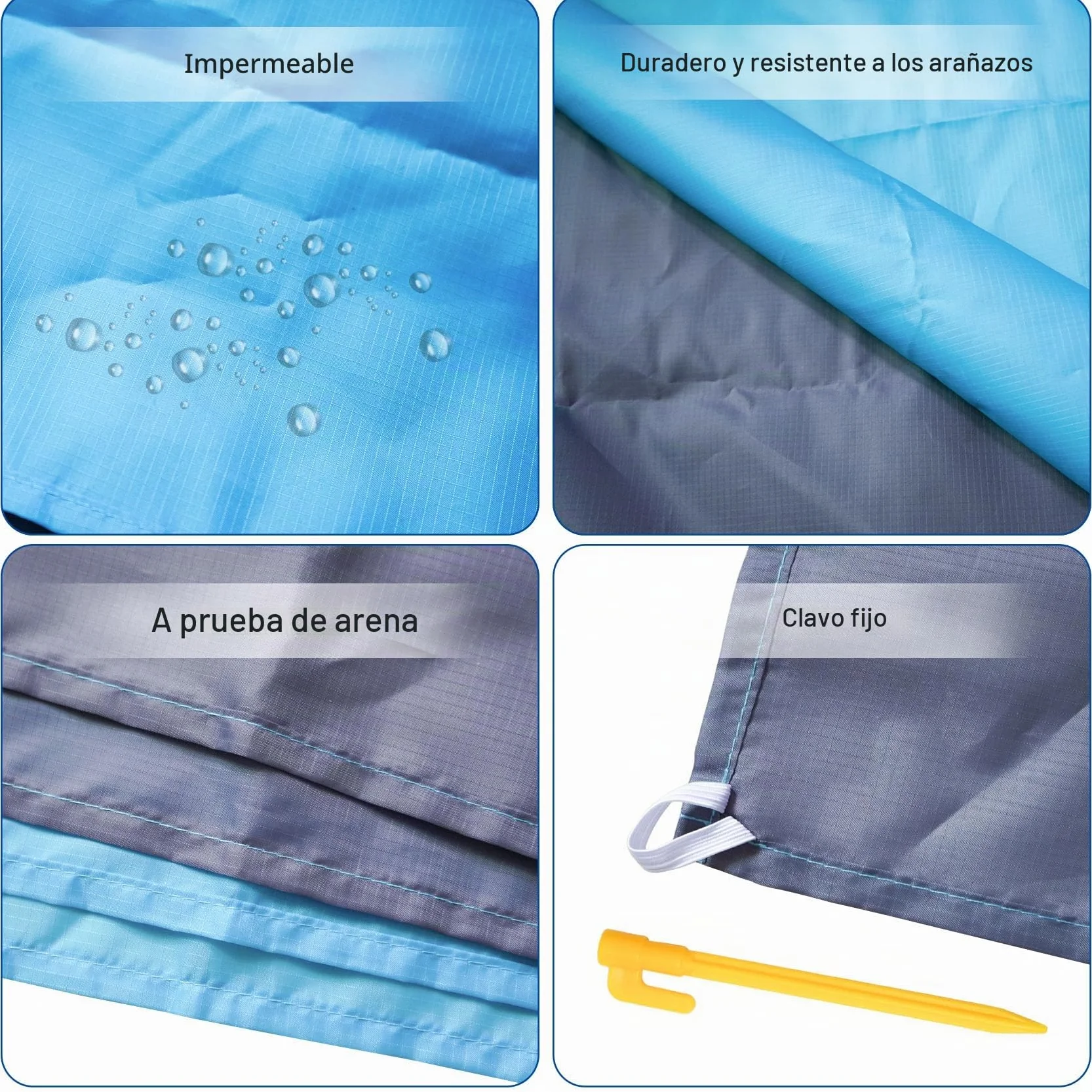 Gigmeta Alfombra de playa impermeable 210 x 200 cm manta de picnic para viajes camping