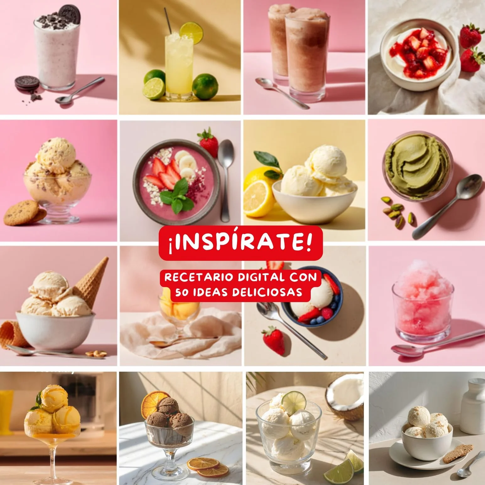 Moulinex Dolci, Heladera, 10 programas en 1, Limpieza con aclarado automático, Tecnología 1 Step Perfector, Hasta 1,4L de helado con los 3 boles de Tritan, Incluye cuchara helado, Blanca, MJ604AF0