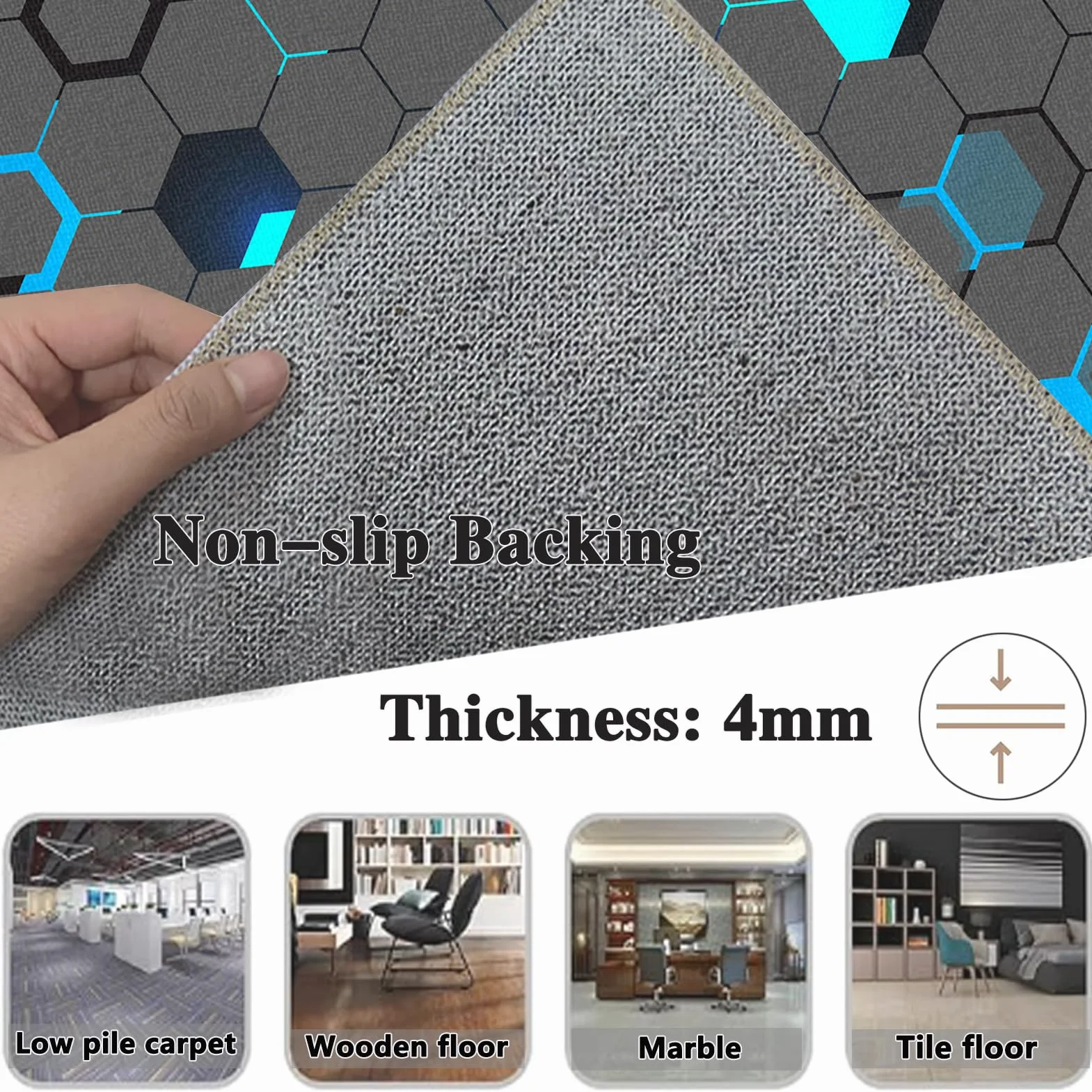 Alfombra Suelo Gaming Oficina Escritorio Gamer Alfombra Silla Oficina Gaming 180 x 230 cm Alfombrilla Protector Suelo Silla Ruedas Protector de Suelo para Silla de Oficina Alfombras de Sillas Lavable