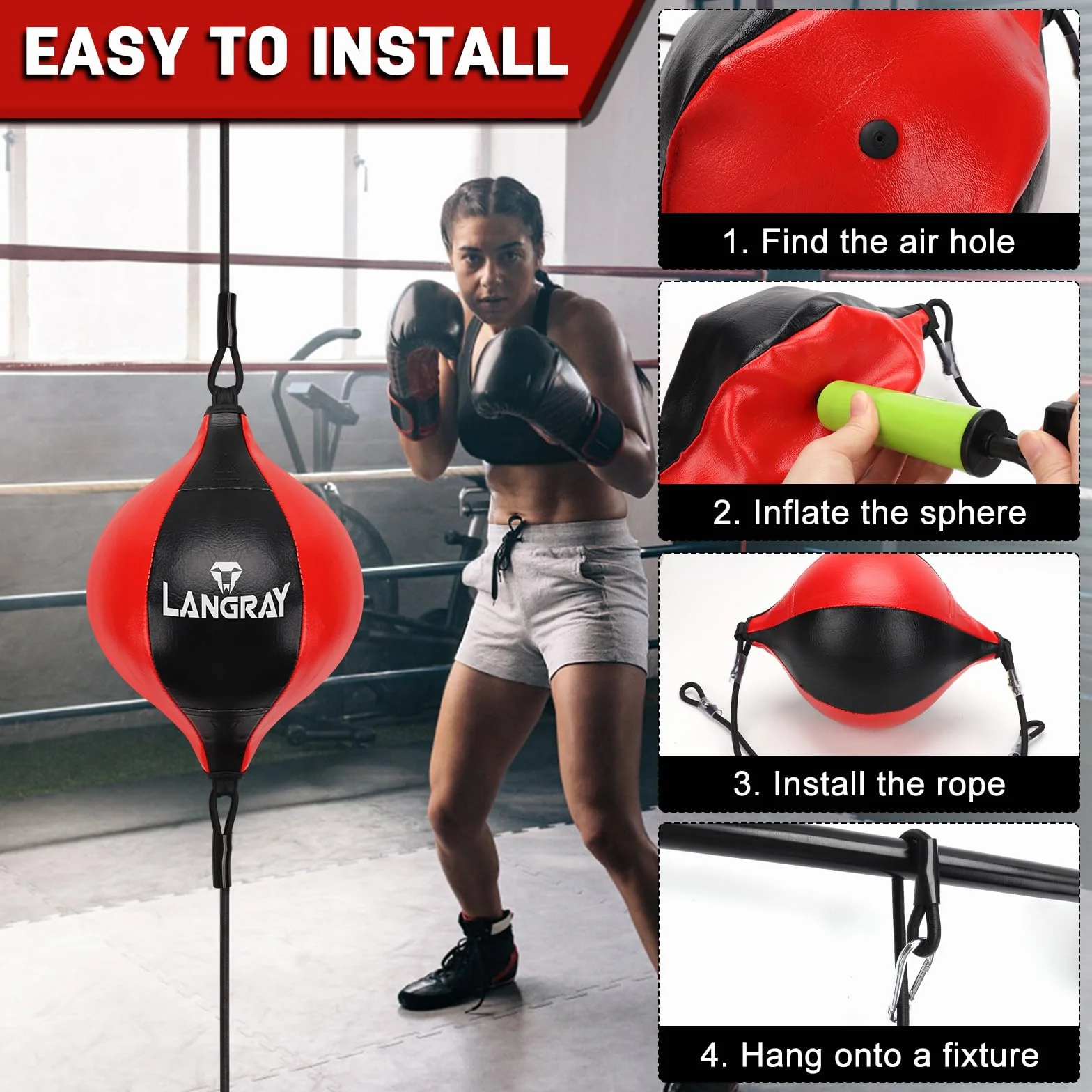 Double End Bag Boxeo Doble End Ball Set Punchingball Speedball Set PU Punchingbag Boxsack Boxtraining MMA Fitness Training