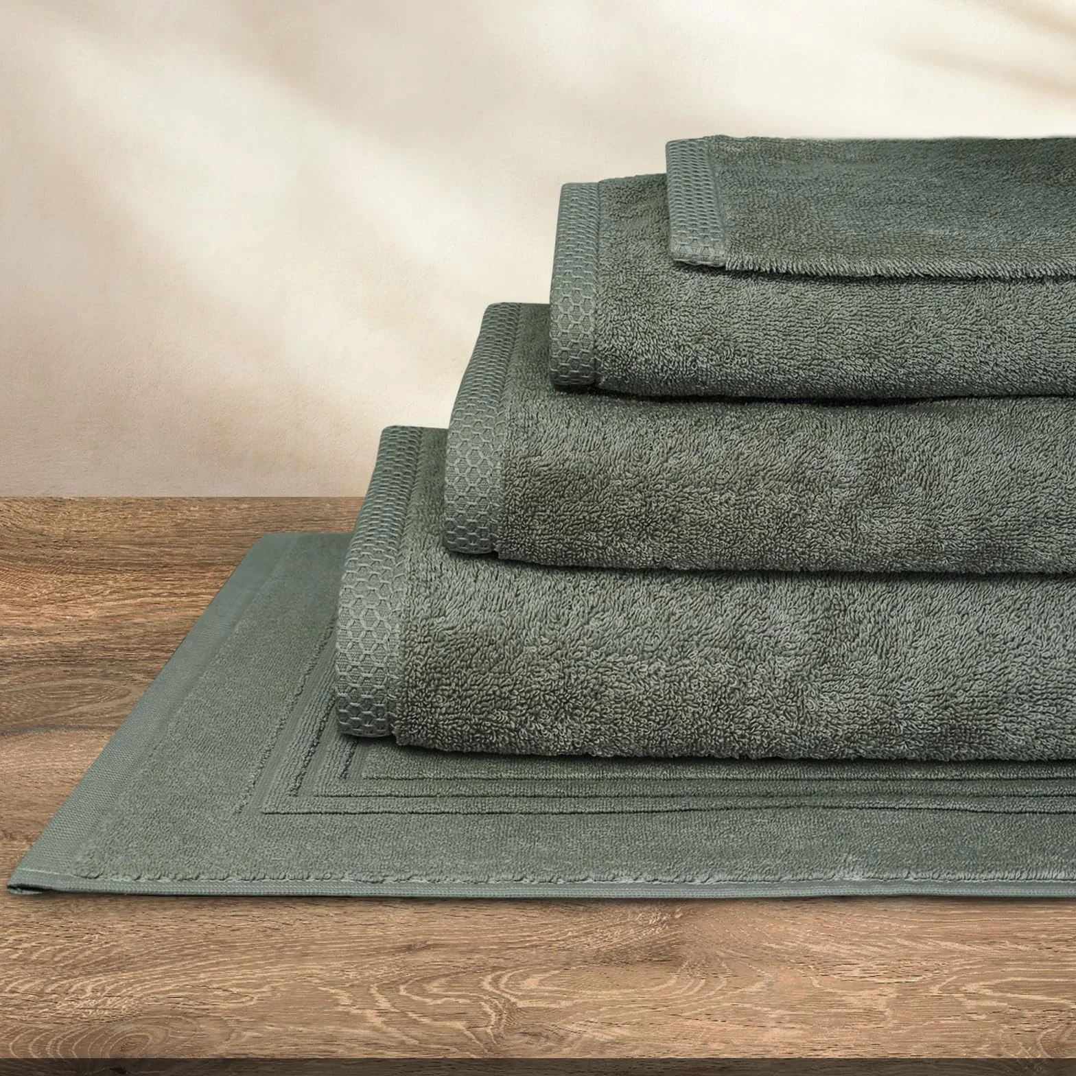 Juego de 6 Toallitas de Baño de Algodón Orgánico 500 g/m² - GOTS Oeko-Tex - Fabricado en Portugal
