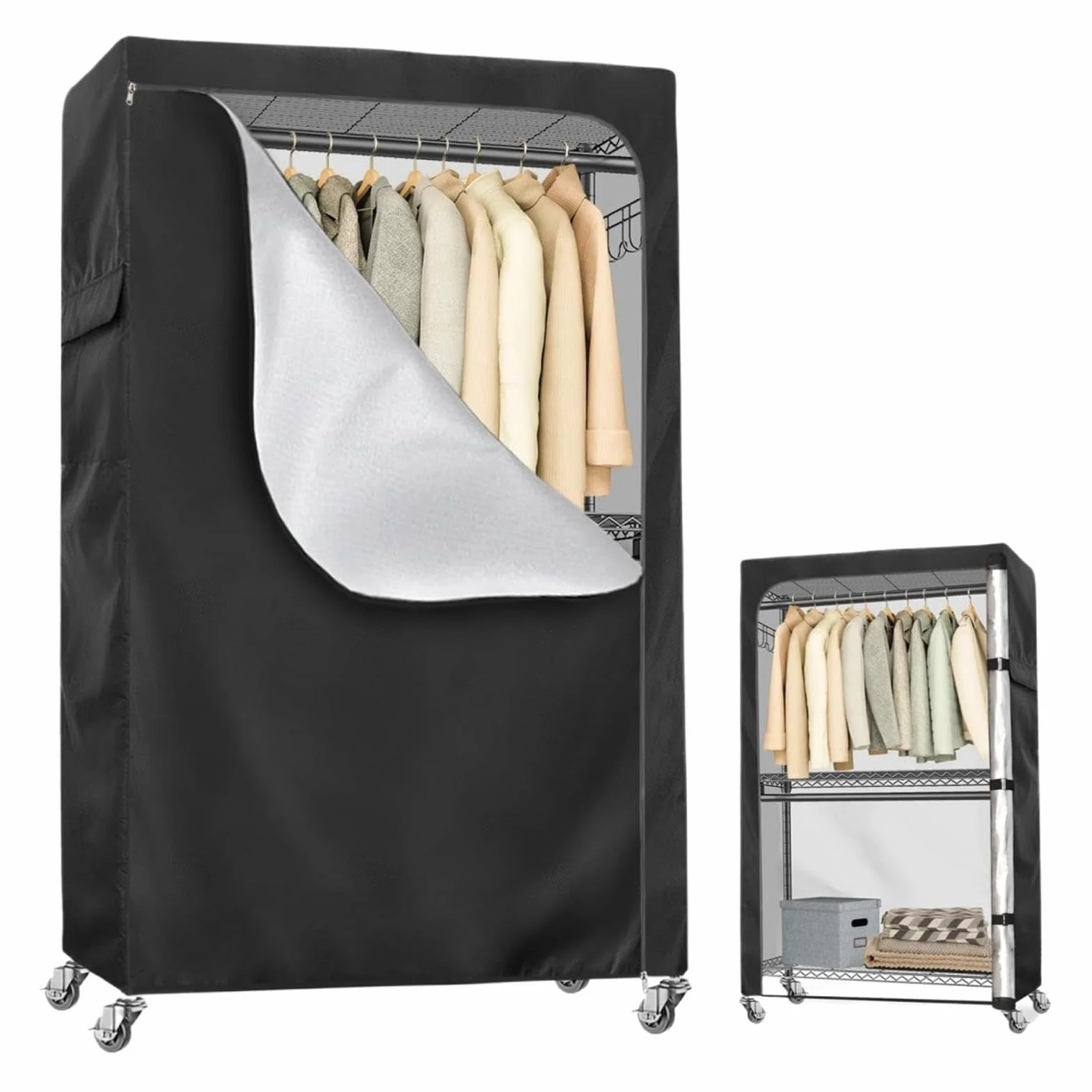 Para Perchero Bolsa De Almacenamiento Impermeable De Tela Oxford | Con Antipolvo Con Cremallera En Hogar, Apartamento, Dormitorio, Viaje, Vestidos, Abrigos, Chaquetas, Disfraces