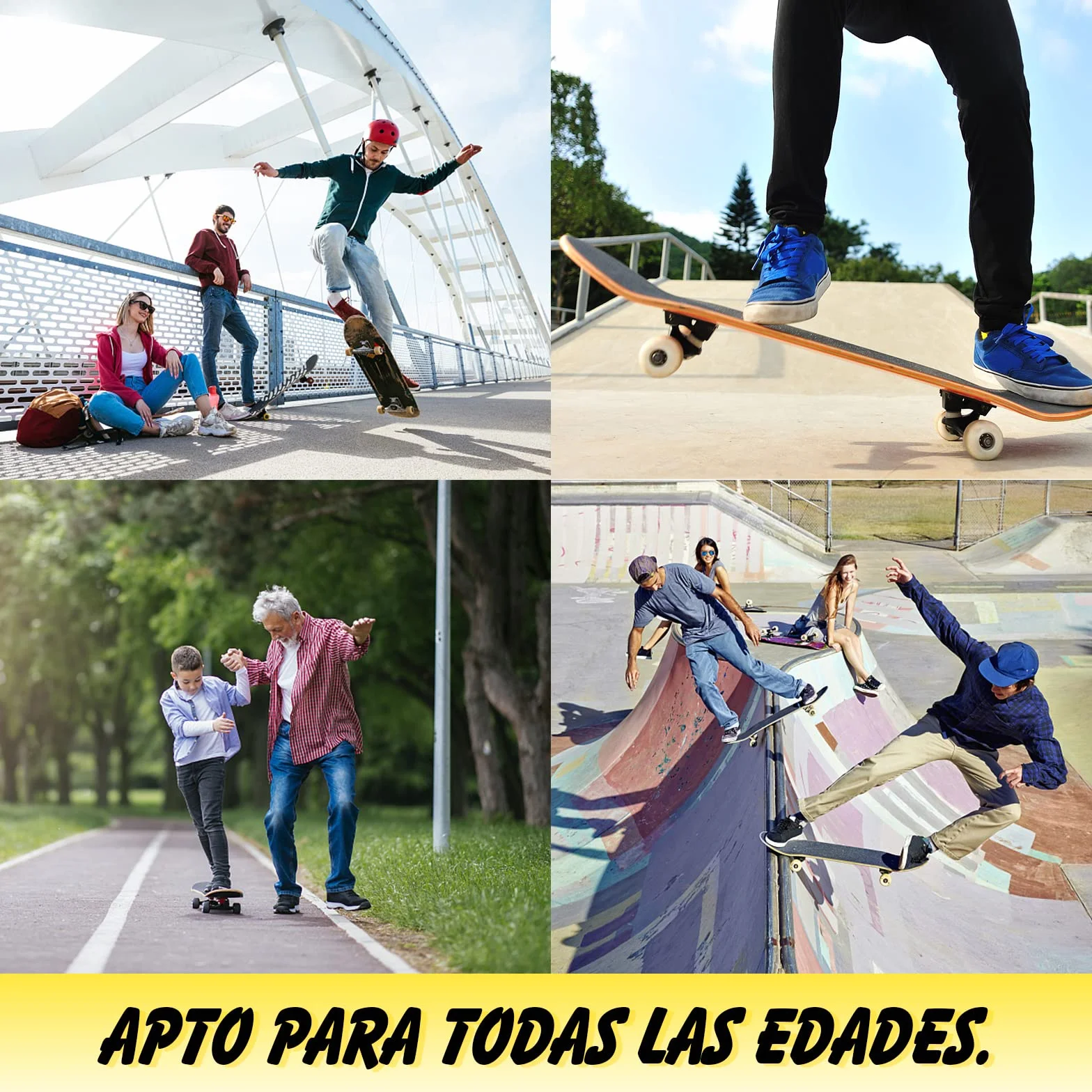COSTWAY Monopatín Skateboard para Niños Tablero Madera Arce 79 x 20 cm 4 PU Ruedas