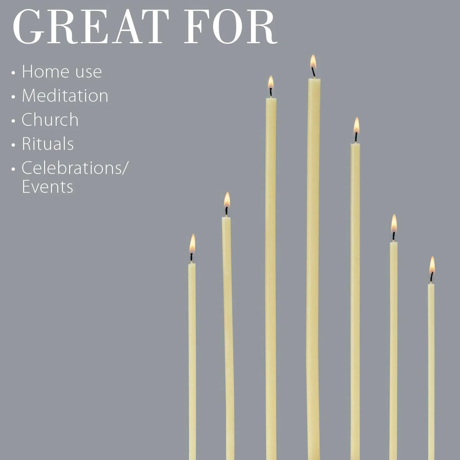 Danilovo 50 velas blancas de cera de abeja – Velas ortopédicas para oración, rituales, decoración de mesa de boda – no tóxicas, sin hollín – antigotes, N80, altura: 18,5 cm, diámetro: 6,1 mm