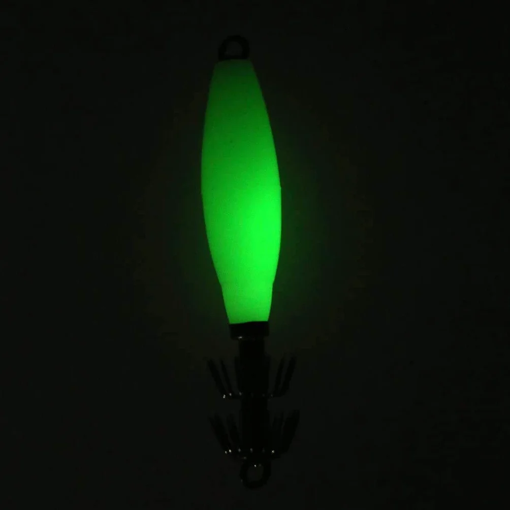 POFET 10 Anzuelos Luminosos Pulpo Calamar 9,5 cm 17 g Señuelo Pesca Agua Salada Plantilla Noctilucente