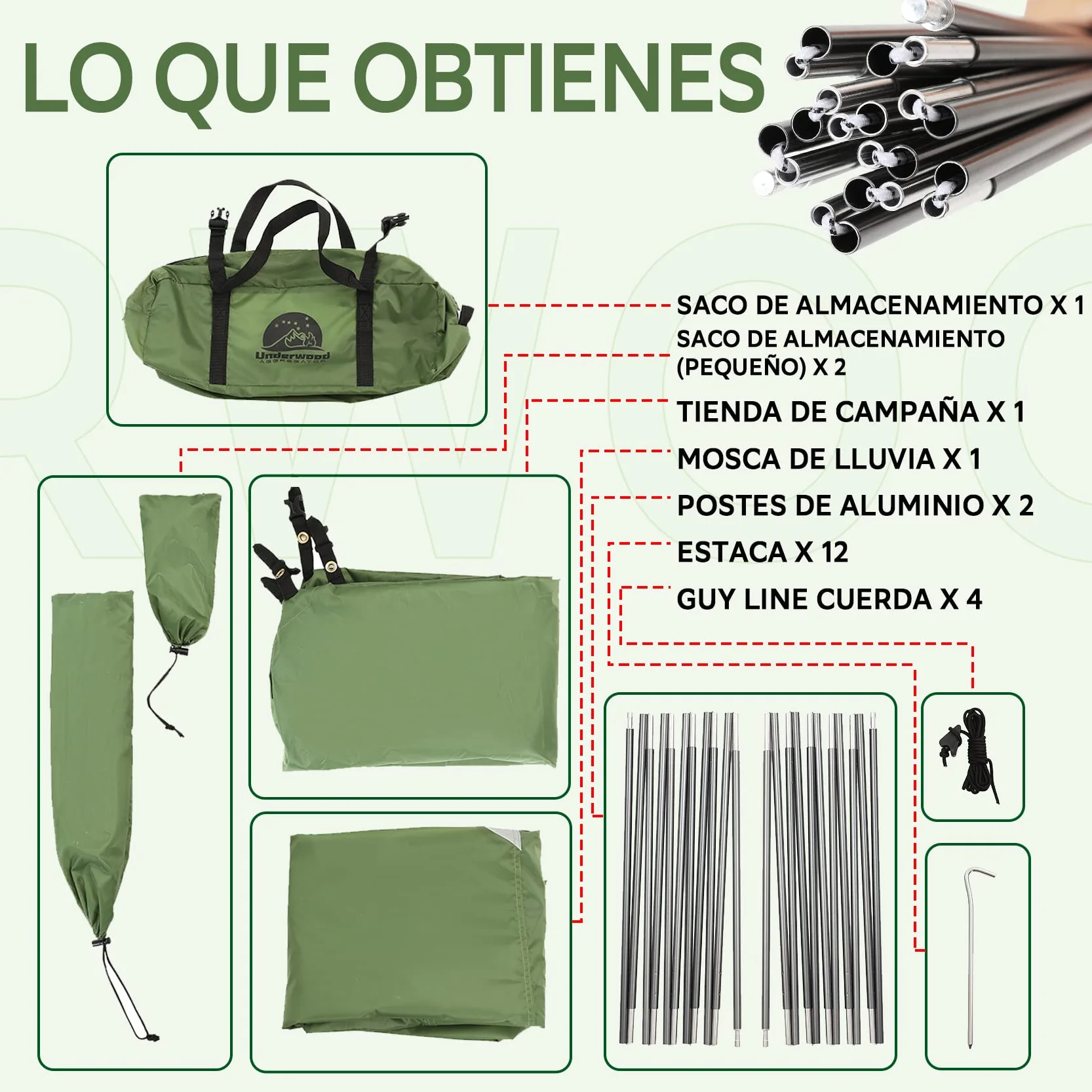 Tienda de campaña impermeable ligera 1/2 personas senderismo acampada nieve montañismo