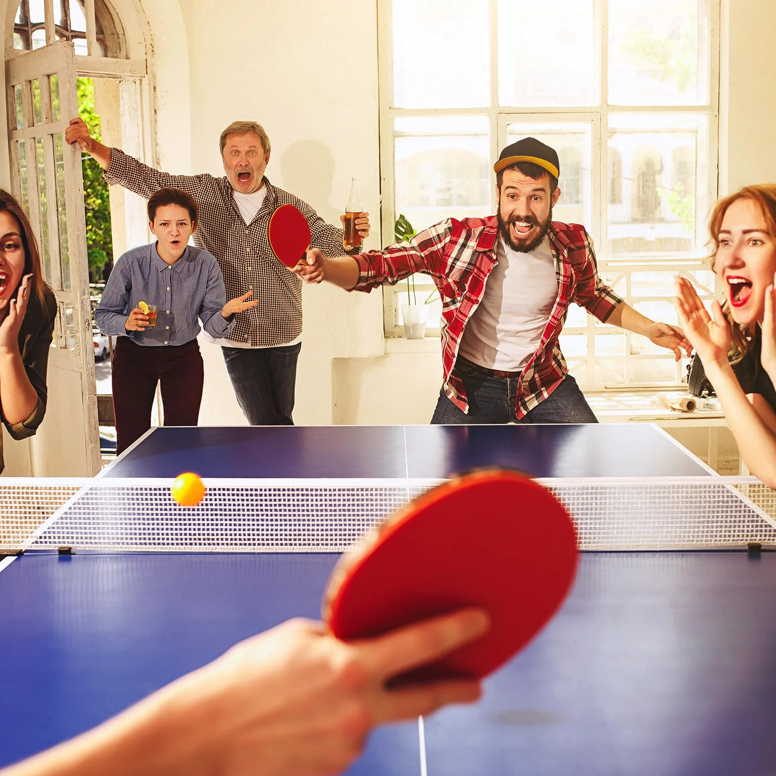 PATIKIL Mesa Tenis Red Reemplazo Ping Pong Cuerda Tensión Accesorios Poliéster Algodón Azul