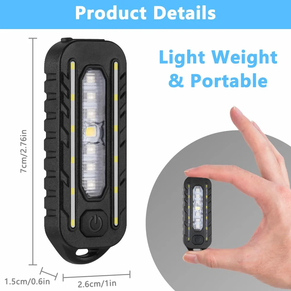 Luz LED con Clip Recargable USB Impermeable 5 Modos Linterna de Ciclismo para Correr