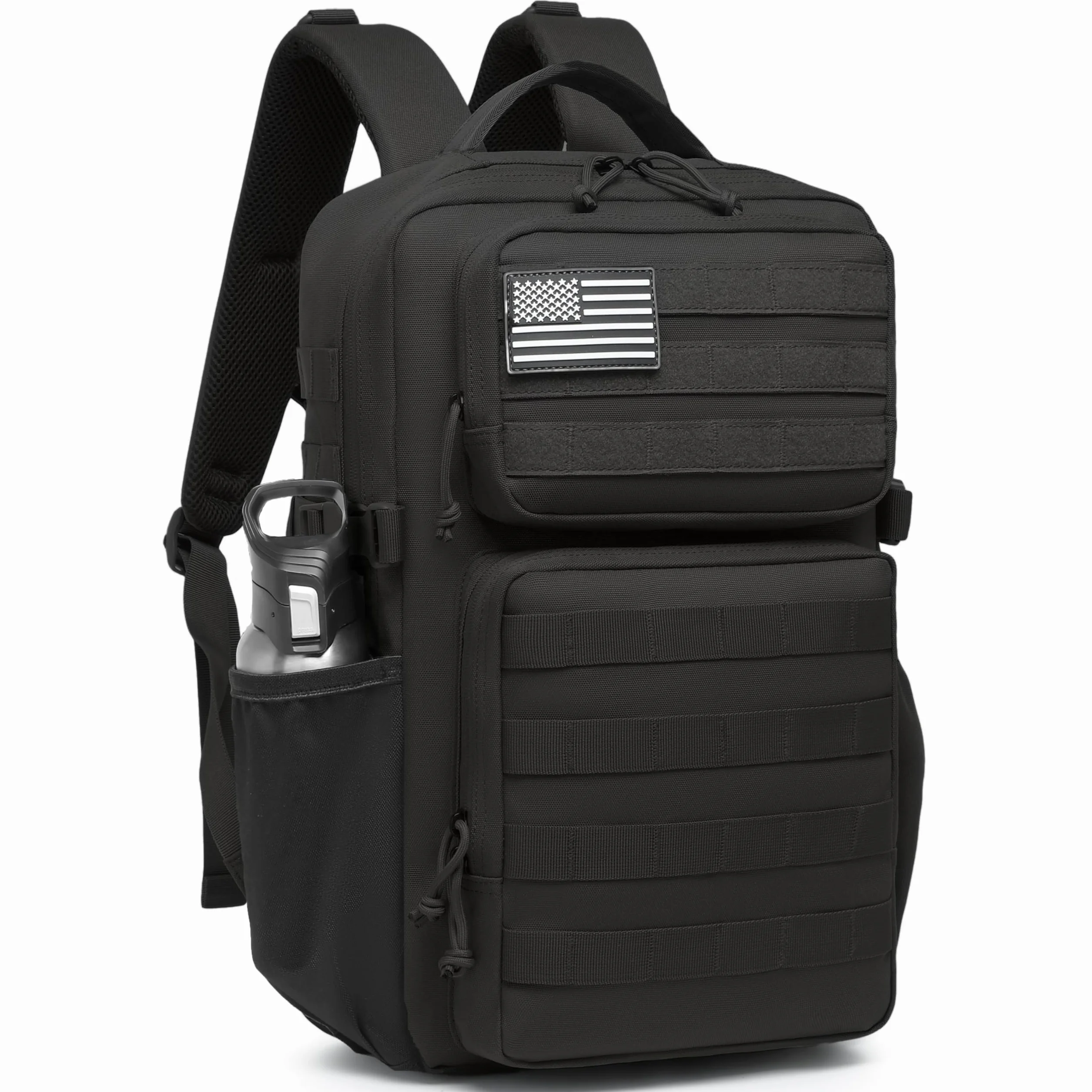 Mochila táctica militar impermeable 25L asalto 3 días Molle soporte botella agua Black
