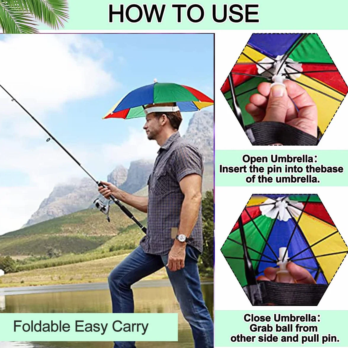 SEMINISMAR Paraguas Plegable Resistente a la Lluvia, Parasol para Playa, Golf, Pesca
