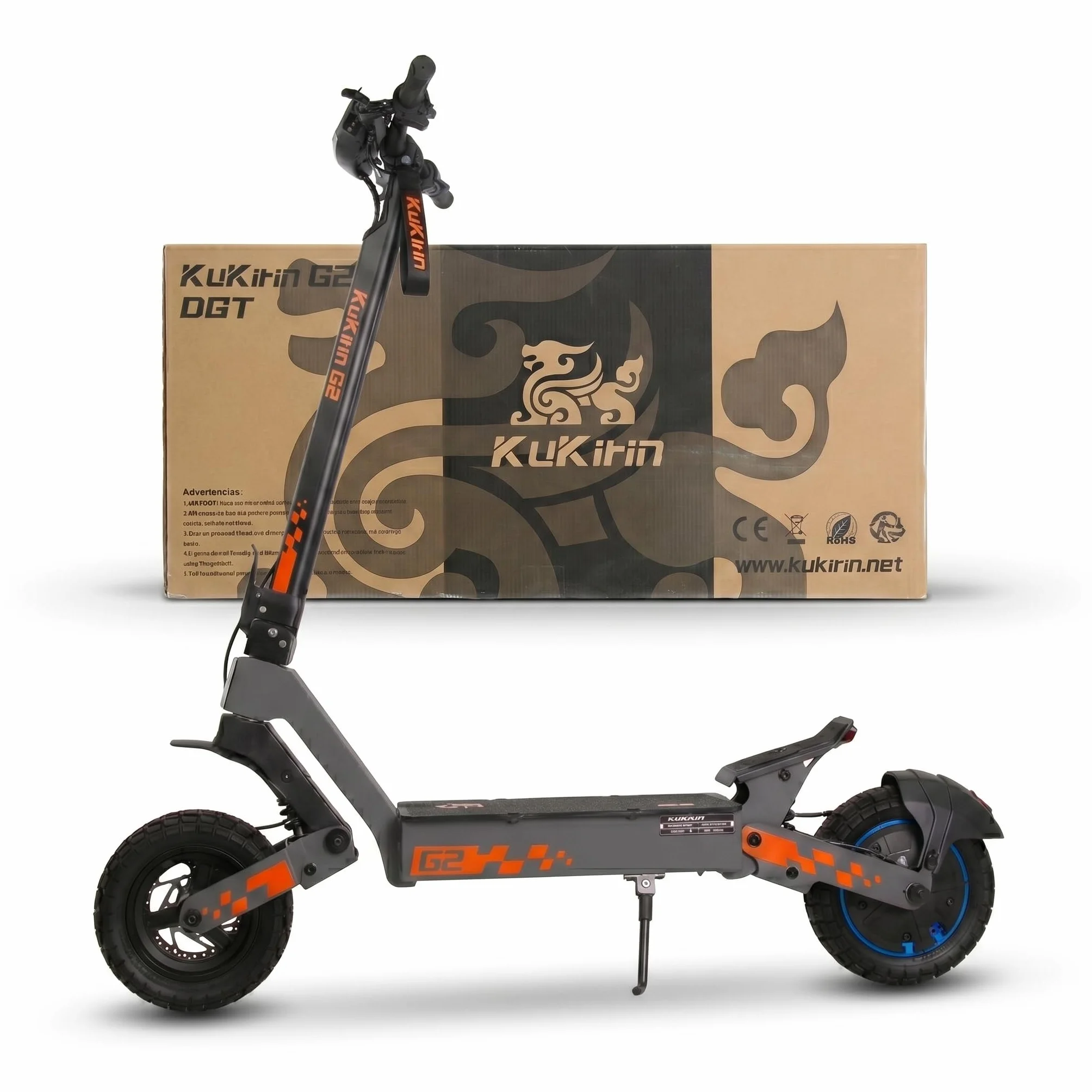 KuKirin Serie G2 Patinete Eléctrico para Adultos, Plegable, Neumáticos de Vacío, Suspensión Delantera y Trasera