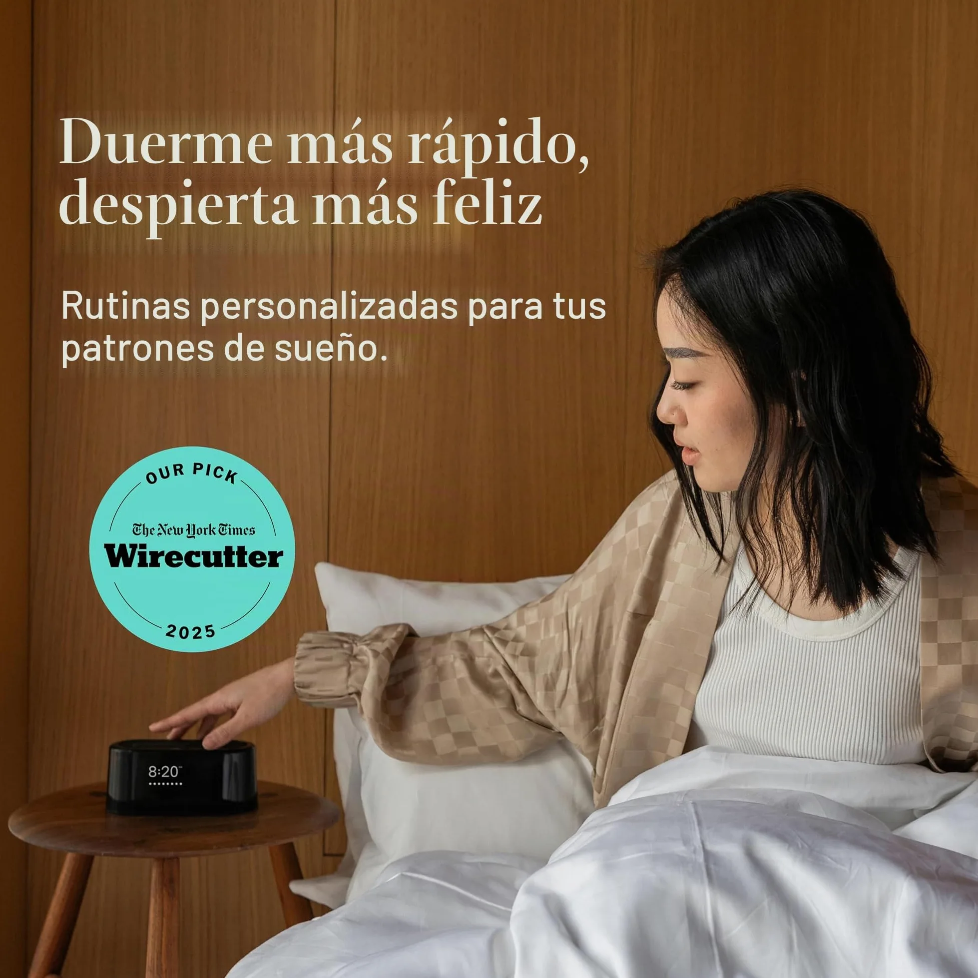 Loftie reloj despertador inteligente para dormitorio, despertador con luz, altavoz Bluetooth, ruido blanco, sonido natural, luz nocturna, modo opaco, alimentado por pilas