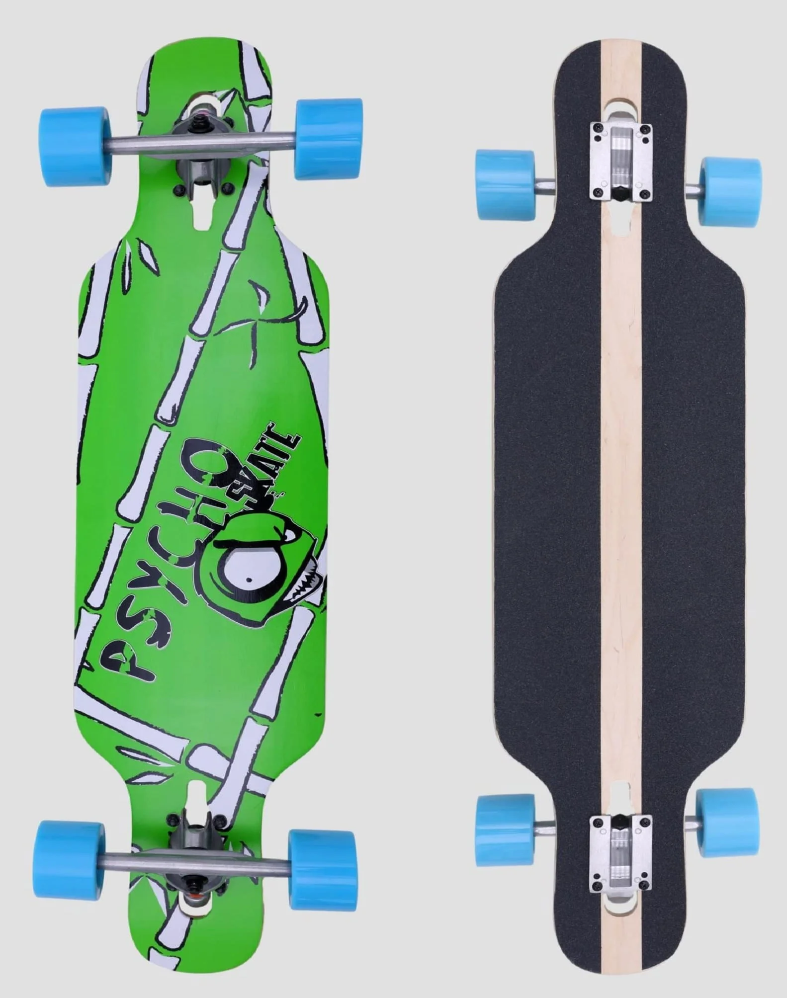 Longboard Completo 36 Pulgadas Freestyle Freeride Carving Cruising Ciudad Ligero Principiantes Green Psych