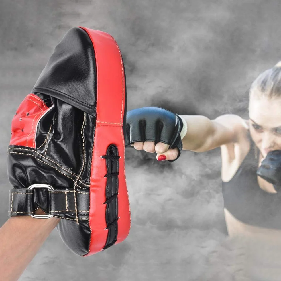 Almohadilla de Mano, manopla de Boxeo, Cuero PU + Espuma para Entrenamiento, Gimnasio, Boxeo tailandés