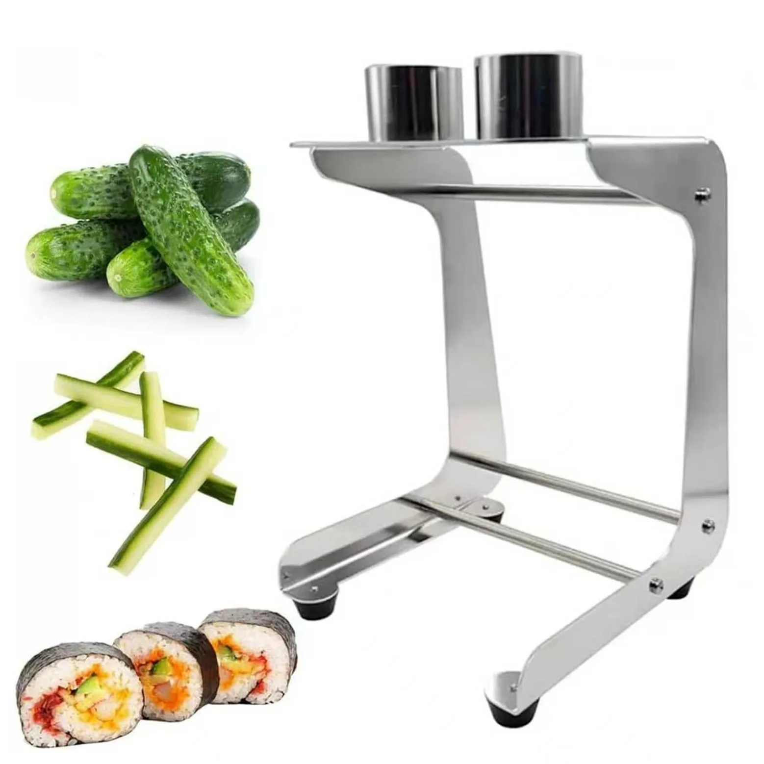 Cortador de zanahoria de acero inoxidable, cortador manual de pepino, diámetro de corte de 45 mm para sushi, cocina, preparación de comidas