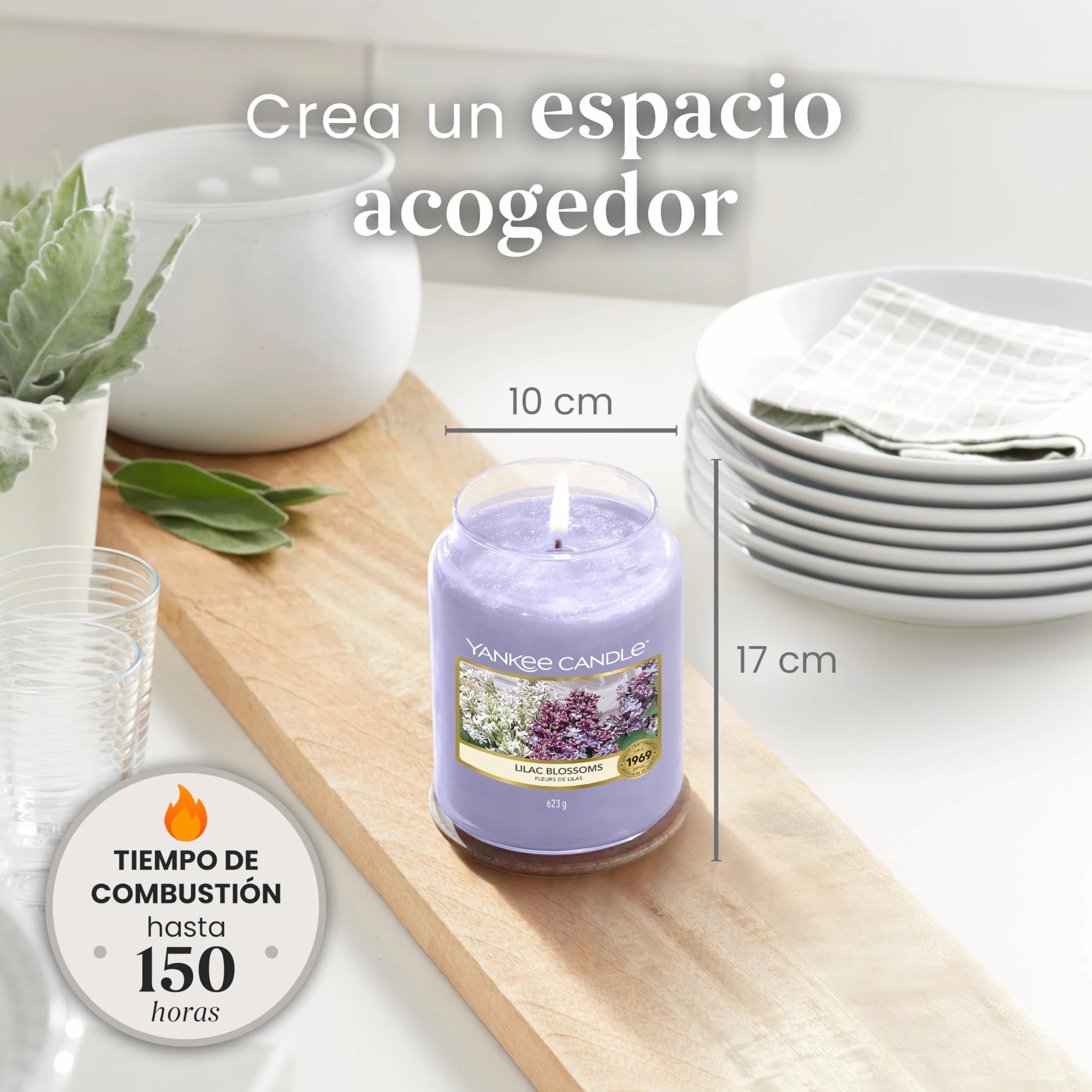 Yankee Candle Vela perfumada | Tarro grande Lilac Blossoms | Velas de larga duración: hasta 150 horas | Regalos perfectos para mujeres