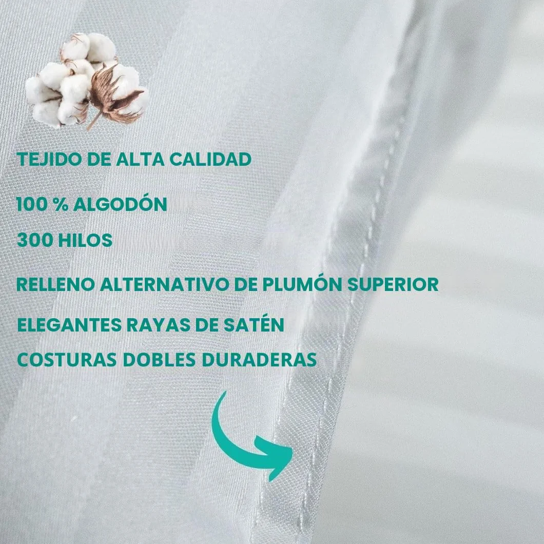 Kinder Fluff Almohada para Niños Pequeños 2X Algodón 300T Hipoalergénica Lavable a Máquina