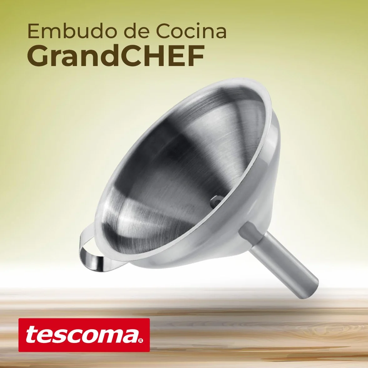 Tescoma - Embudo de Cocina GrandCHEF 12 cm de Acero Inoxidable – Resistente - Apto Lavavajillas - Ideal para Líquidos