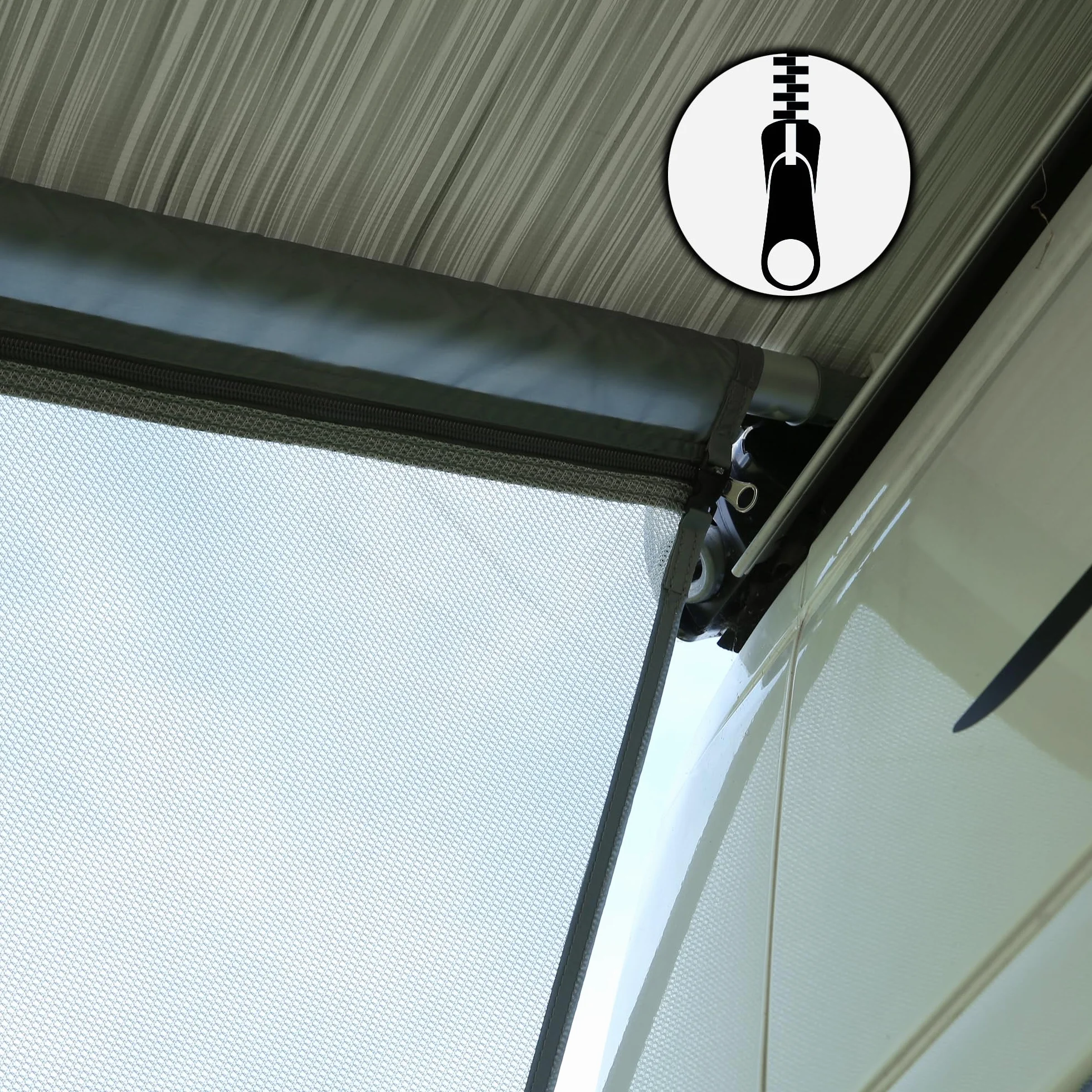 GEAR Capri Sun Blocker Panel frontal de toldo permeable al viento 6 tamaños 3 refuerzos 4,3/6,2/7 mm
