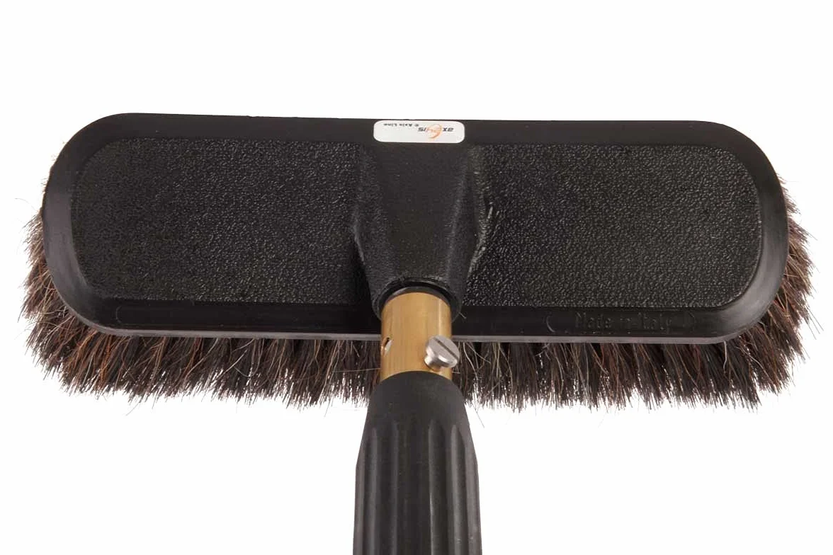 Cepillo de Lavado Suave con Rosca 1/4", Pelo Mixto para Barra Telescópica | Cabezal de 25 cm para limpieza de cristales y superficies pintadas, cerdas mixtas suaves que evitan arañazos con agua