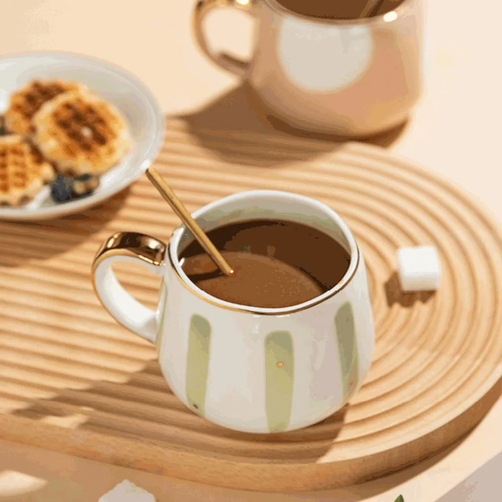 Generic Tazas de Cafés Tazas de Café de 13,4 Onzas, Tazas de Porcelana Pintadas a Mano de Colores - Restaurantes Cerámicos Tazas de Café, Té Y Jugo/Verde/B