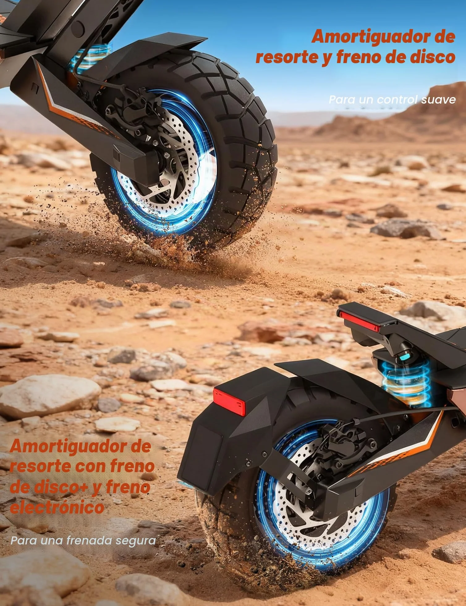 KuKirin T3 Patinete Eléctrico Todoterreno 10", 48V 15.6Ah 58Km Autonomía Doble Suspensión IP54