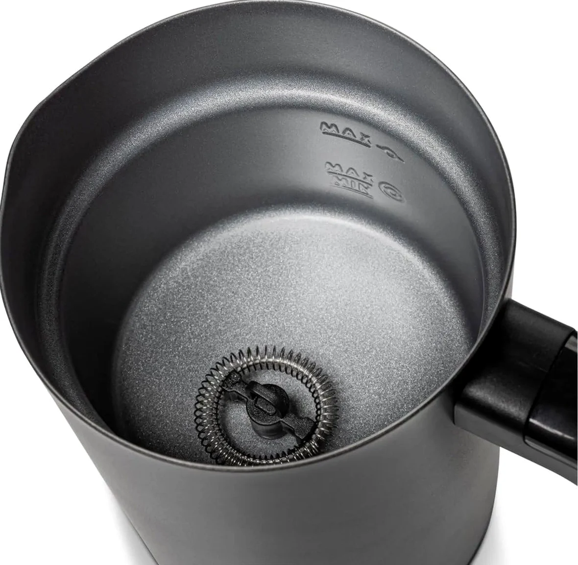 Brabantia Espumador de Leche Eléctrico, 500 W, 300 ml, 4 en 1 | Sin BPA, Espuma fría y caliente, 4 posiciones, Revestimiento antiadherente, Luz Indicadora, Fácil Operación, Negro