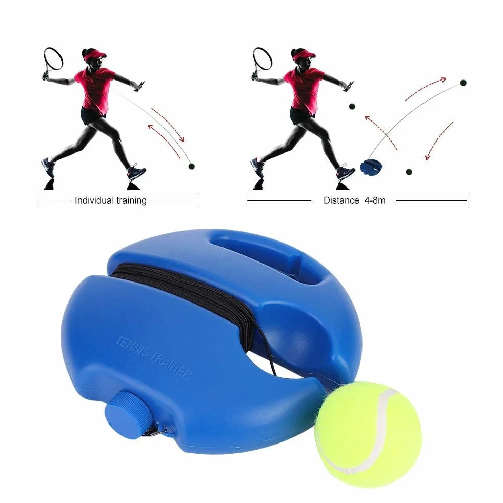 Alomejor Entrenador de Pelotas de Tenis Baseboard de Tenis con una Cuerda y 1 Pelota de Entrenamiento Práctica de autoaprendizaje de Tenis Herramienta de Entrenamiento para niños principian