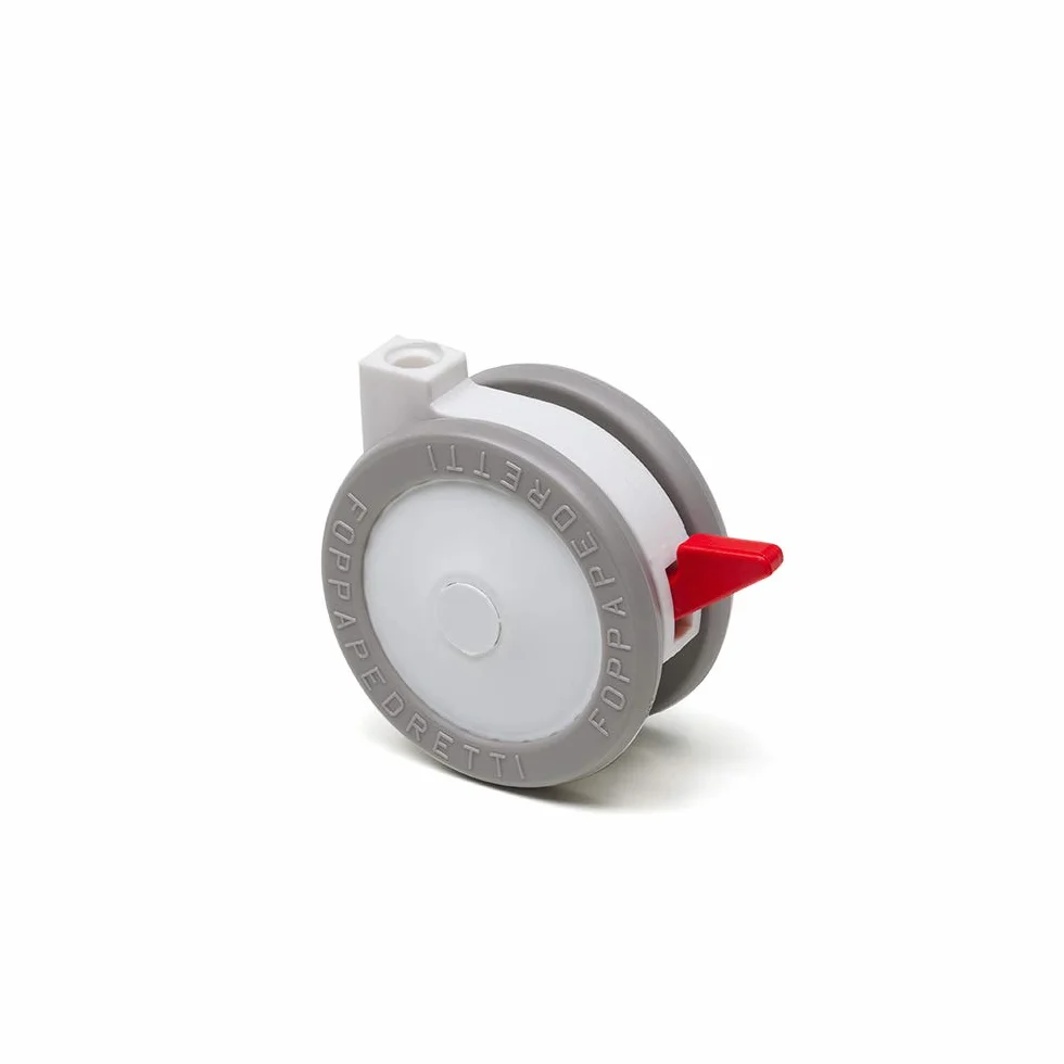 Foppapedretti 4 ruedas de nailon engomadas recambio blanco gris