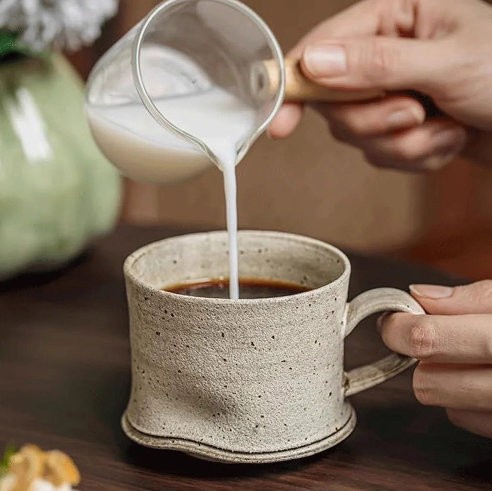 Tazas Cafe Taza De Café Con Leche Gres Hecha A Mano, Alta Gama Mug Cups