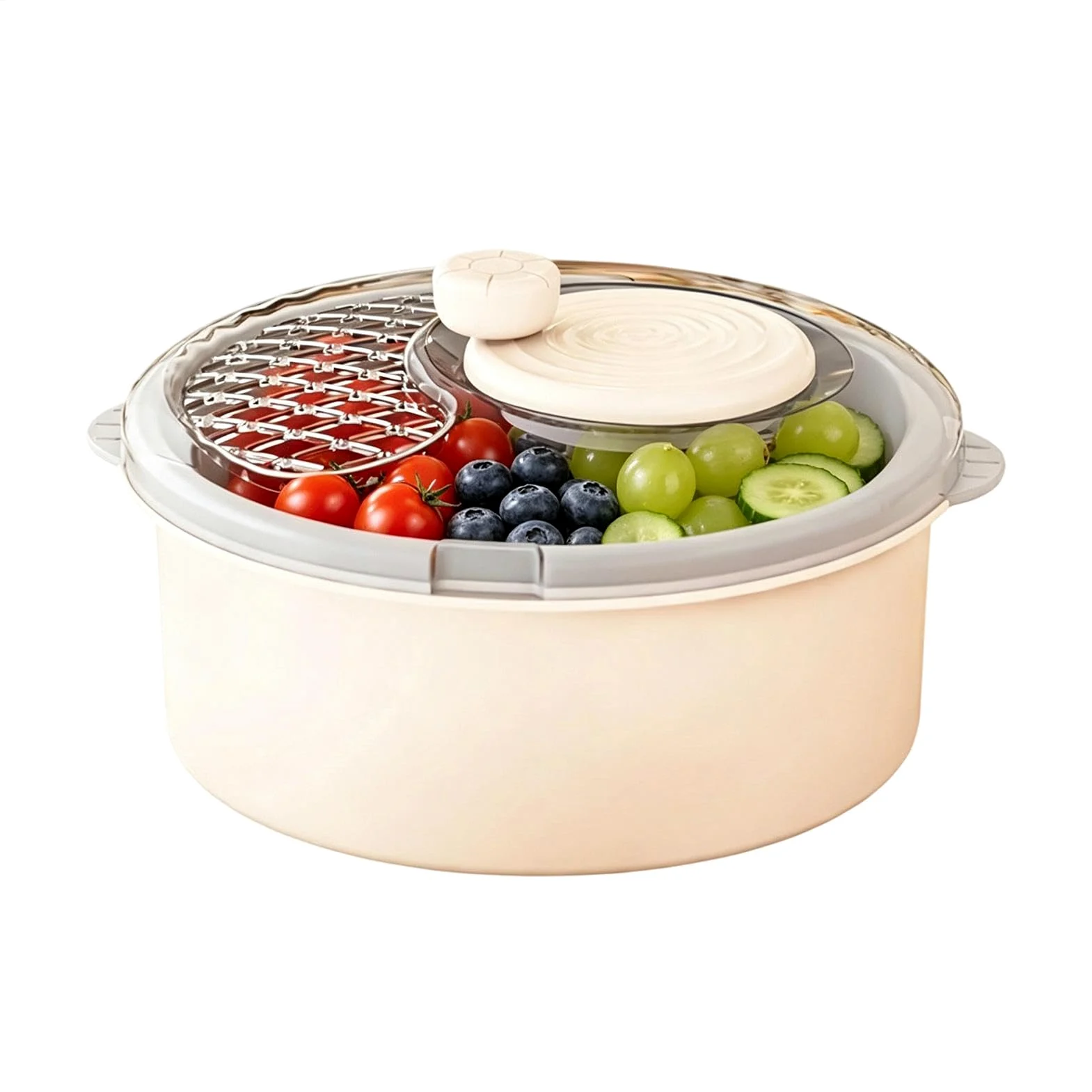 Gran centrifugadora de ensaladas Purificador multiusos, limpieza manual y | Limpiador De Frutas y Verduras Para Productos Bayas Uvas Alimentos Granos Hogar Cocina Camping Cocinar