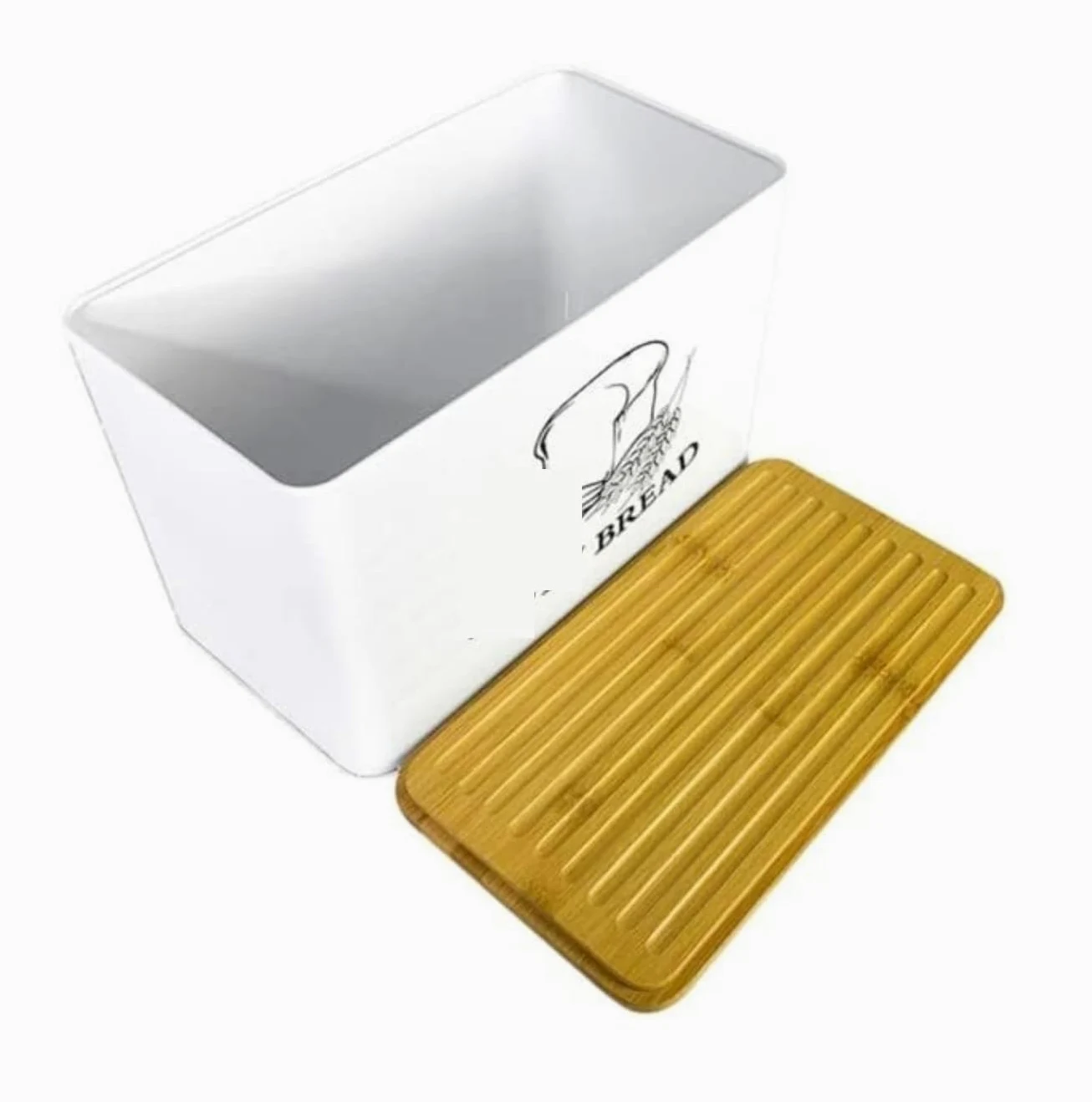 Caja De Pan Panera para Pan Caja De Pan De Metal para Encimera con Tapa De Tabla De Cortar Decoración Moderna De Almacenamiento De Cubo De Pan Caja Contenedor De Pan