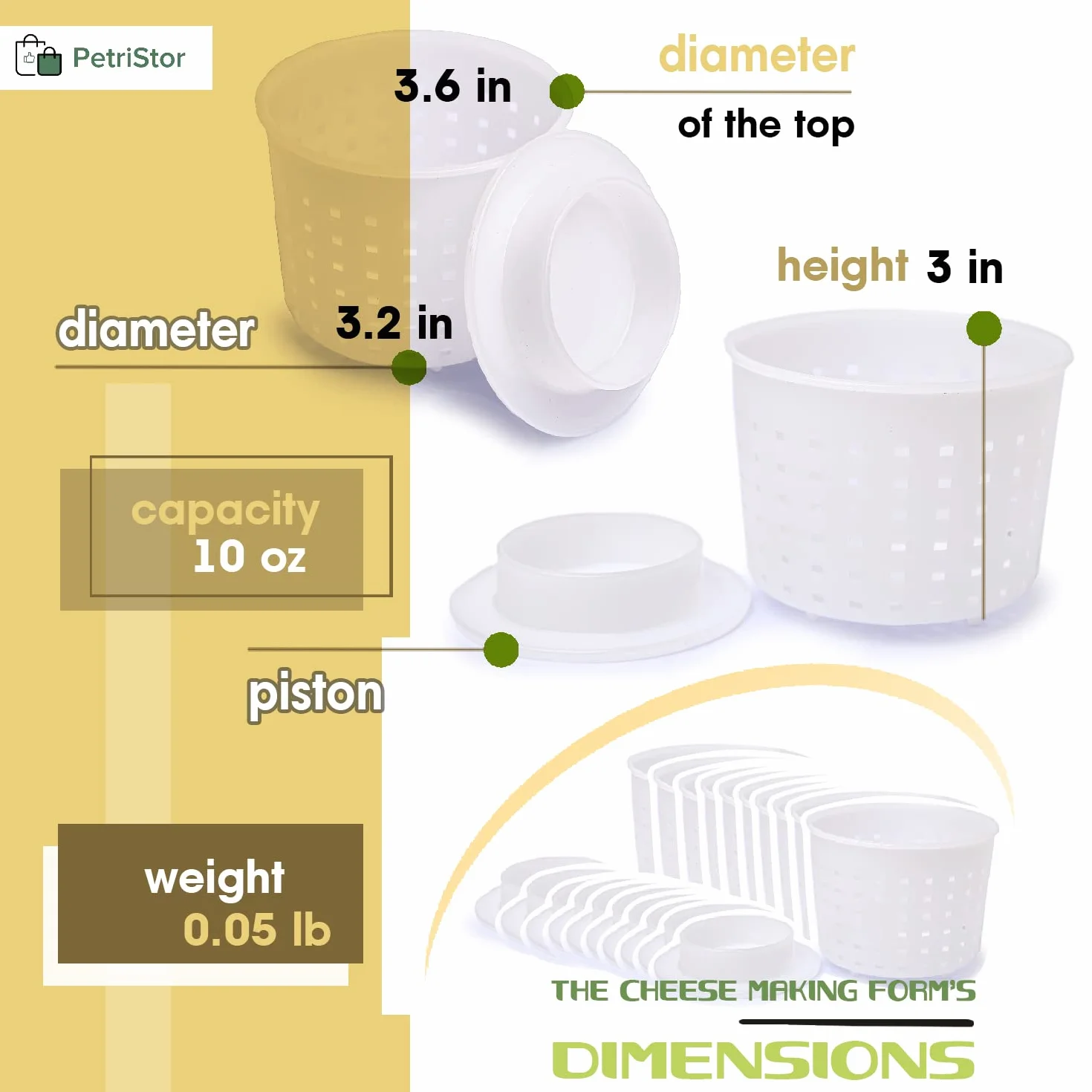 Moldes de queso pequeño Kit cesta para hacer queso cheddar 300 ml