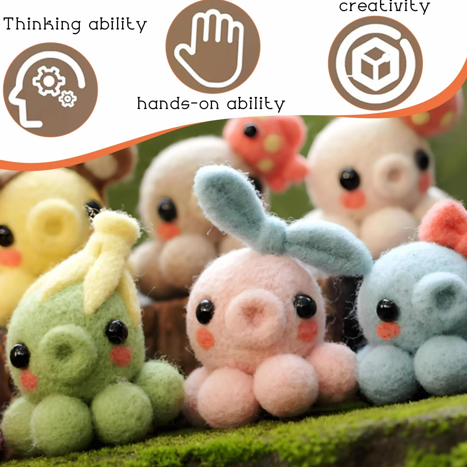 40 Colores Lana de Fieltro Lana Gruesa Fieltro Kit Inicio Aguja Fieltro Seco y HúMedo Oveja Natural Cardada Merino Cuento Hadas para Niños Principiantes Mano Creativos Manualidades Bricolaje
