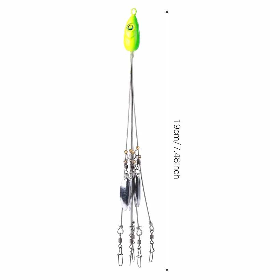 Alomejor señuelo pesca paraguas 5 brazos lentejuelas giratorias cebo plataforma 18g