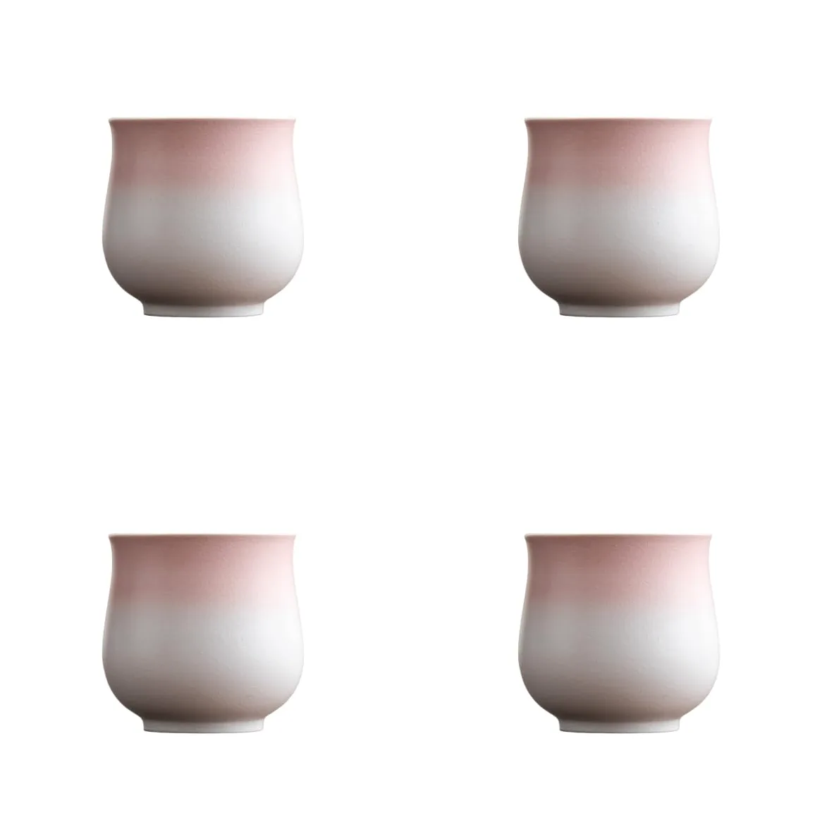 Juego de tazas de café espresso de cerámica de 4.5 onzas, tazas de capuchino, tazas Demitasse para café o té, tazas pequeñas de café con leche sin asas (rosa degradado, 4)
