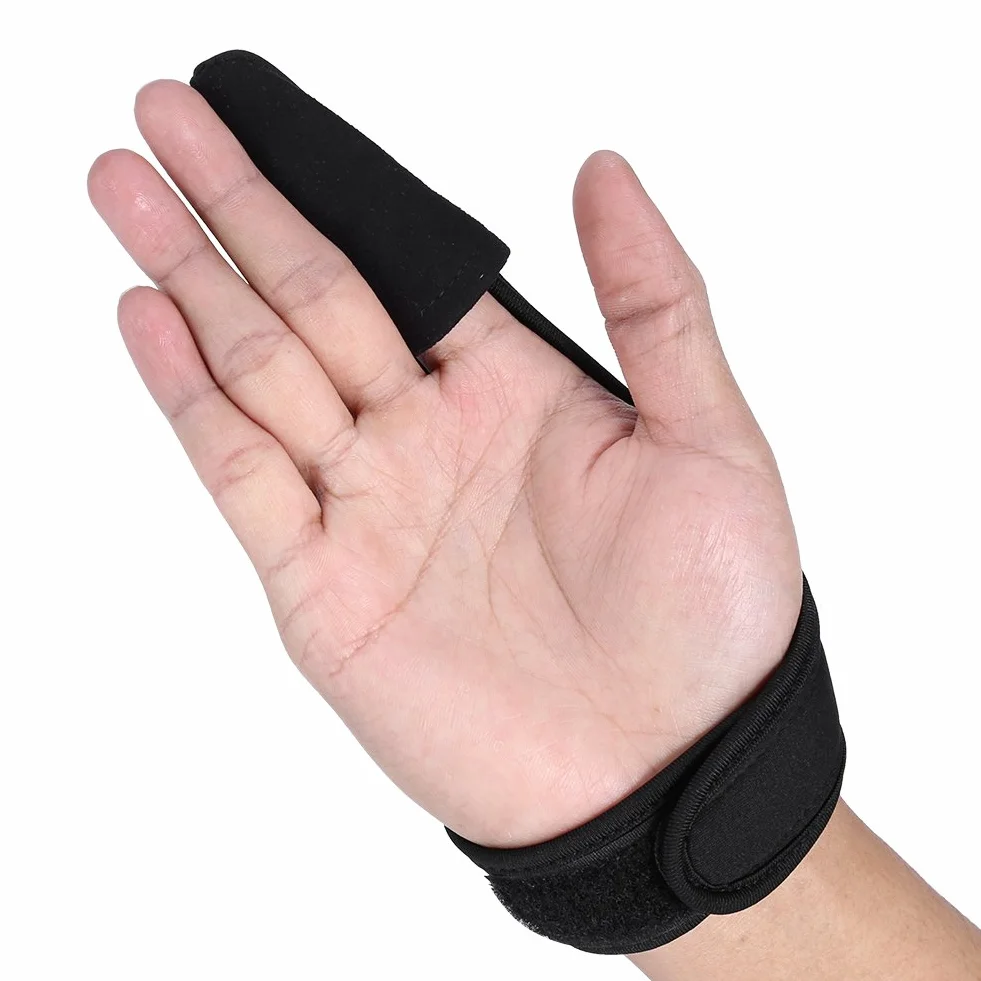 Dioche Guantes para Pesca Dedo, Guante Elástico Negro Cómodo de Banda del Dedo Índice