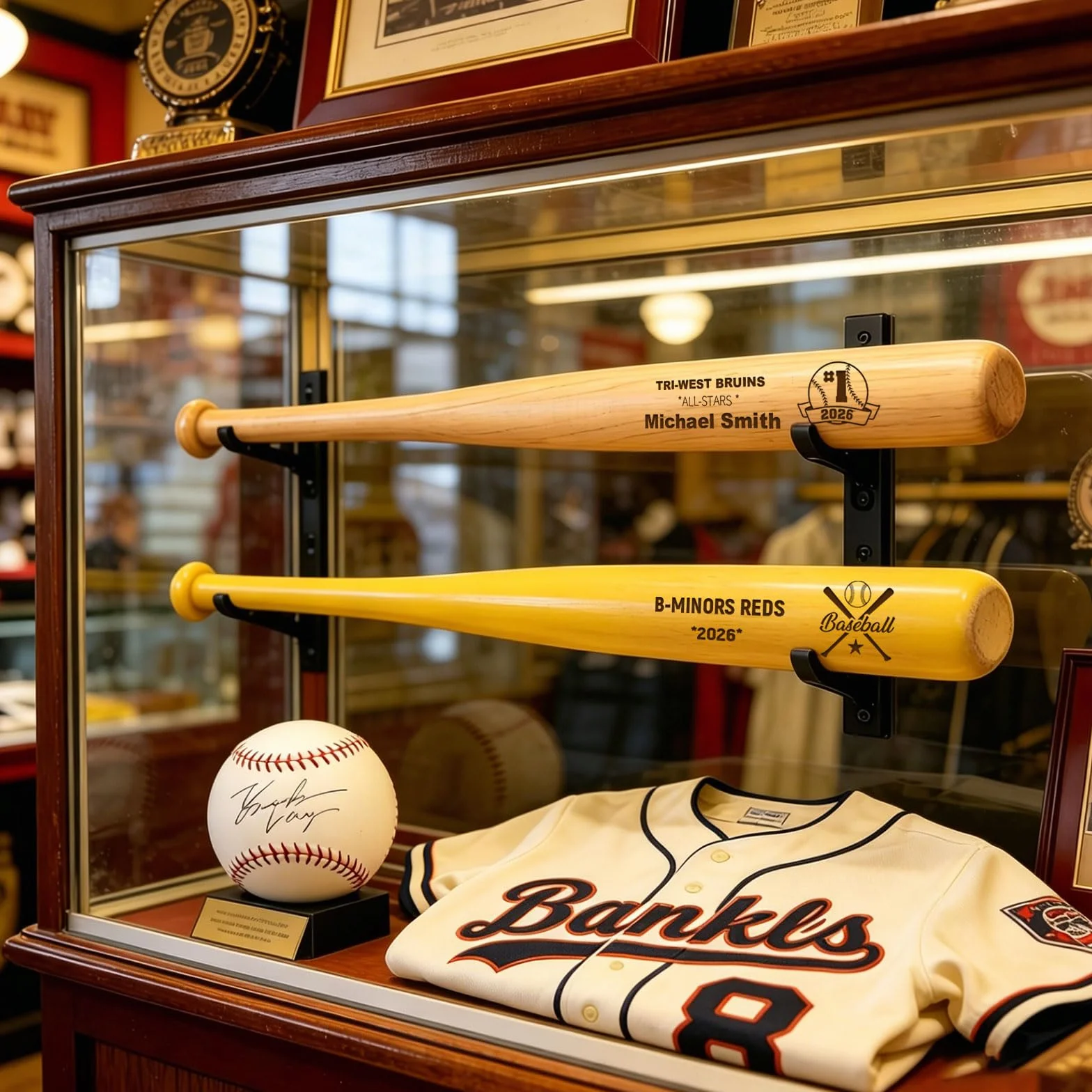 Bate de Béisbol Personalizado 18 Pulgadas – Grabado con Nombre, Número y Logo – Regalo para Little League