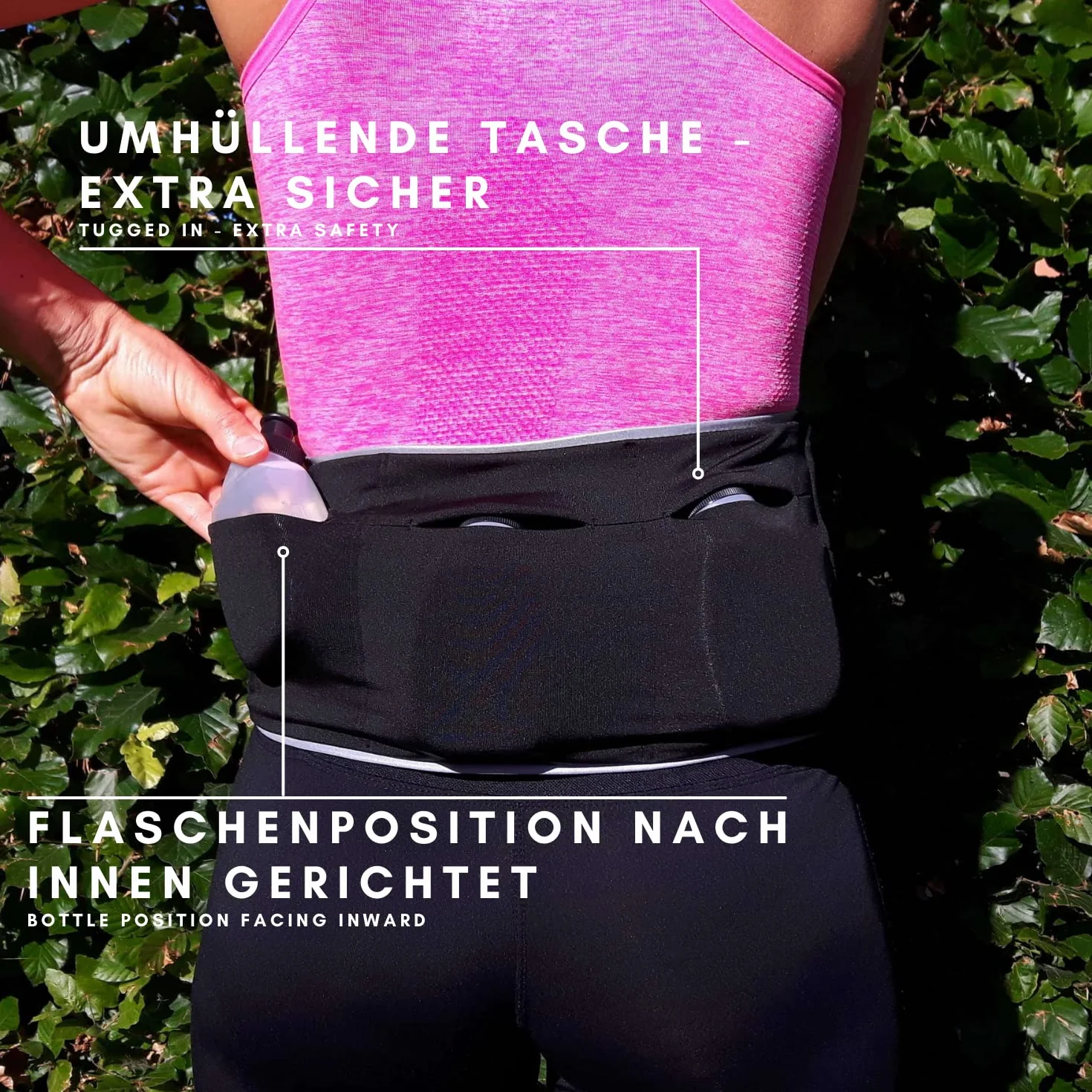 Cinturón Deportivo Impermeable con 3 Calabazas, Bolsillo para Teléfono y Billetes, Riñonera para Hombre y Mujer