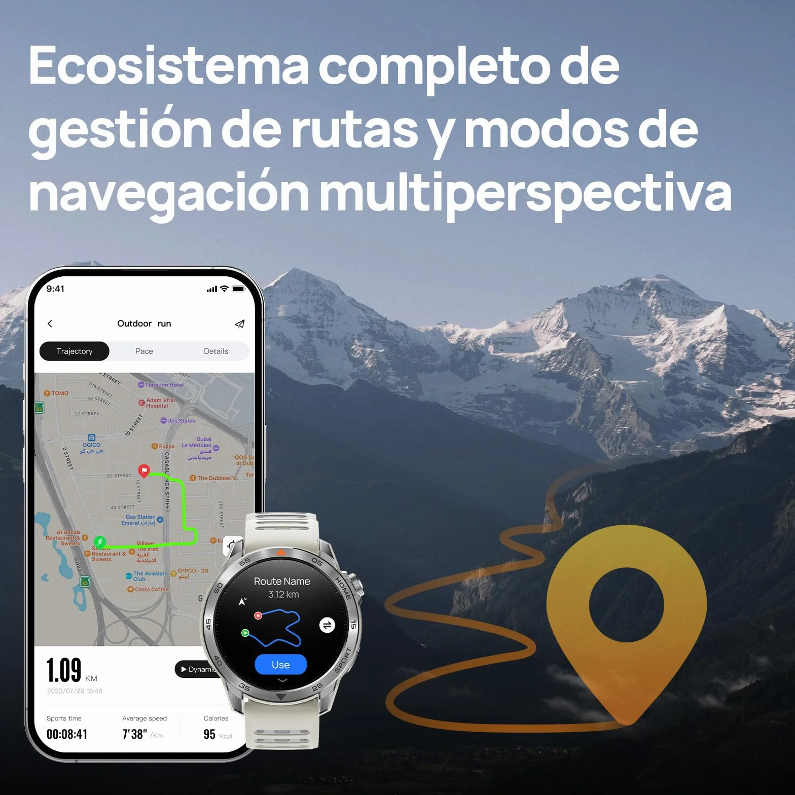 Mibro GS Pro2 Smartwatch Hombre 1,43" Acero Inoxidable GPS Llamadas Bluetooth Impermeable Altitude Brújula iOS Android Beige Claro
