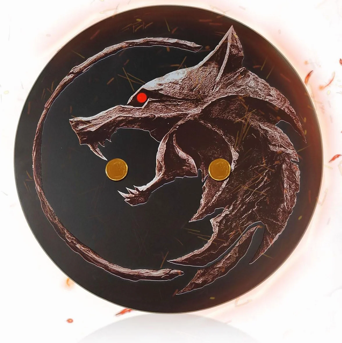 Witcher Geralt von Riva Expositor de pared redondo de madera para espada de plata y acero, soporte decorativo para coleccionistas