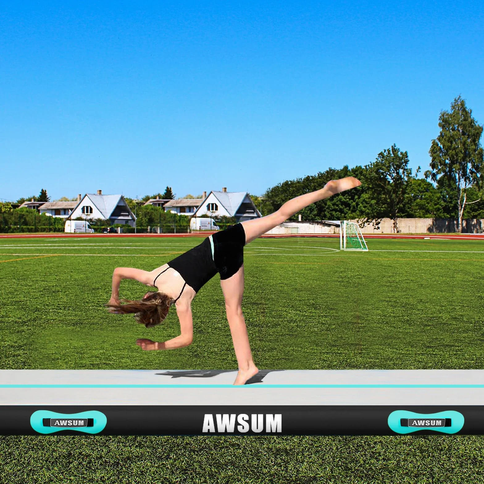 AWSUM Esterilla de gimnasia hinchable 10/20 cm Air Tumbling Track Fitness Yoga Taekwondo